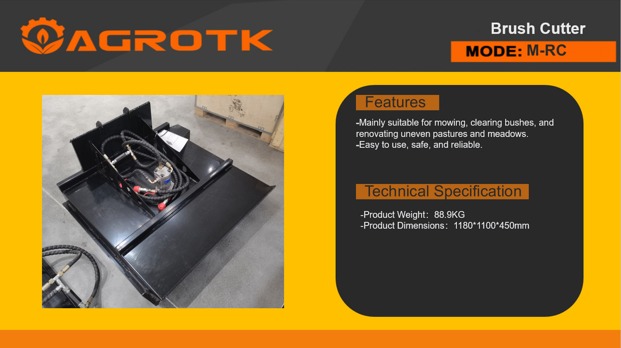 JUST ARRIVED!!! AGT M-RC Mini Brush Cutter Mower for Mini Skid Steer Loader