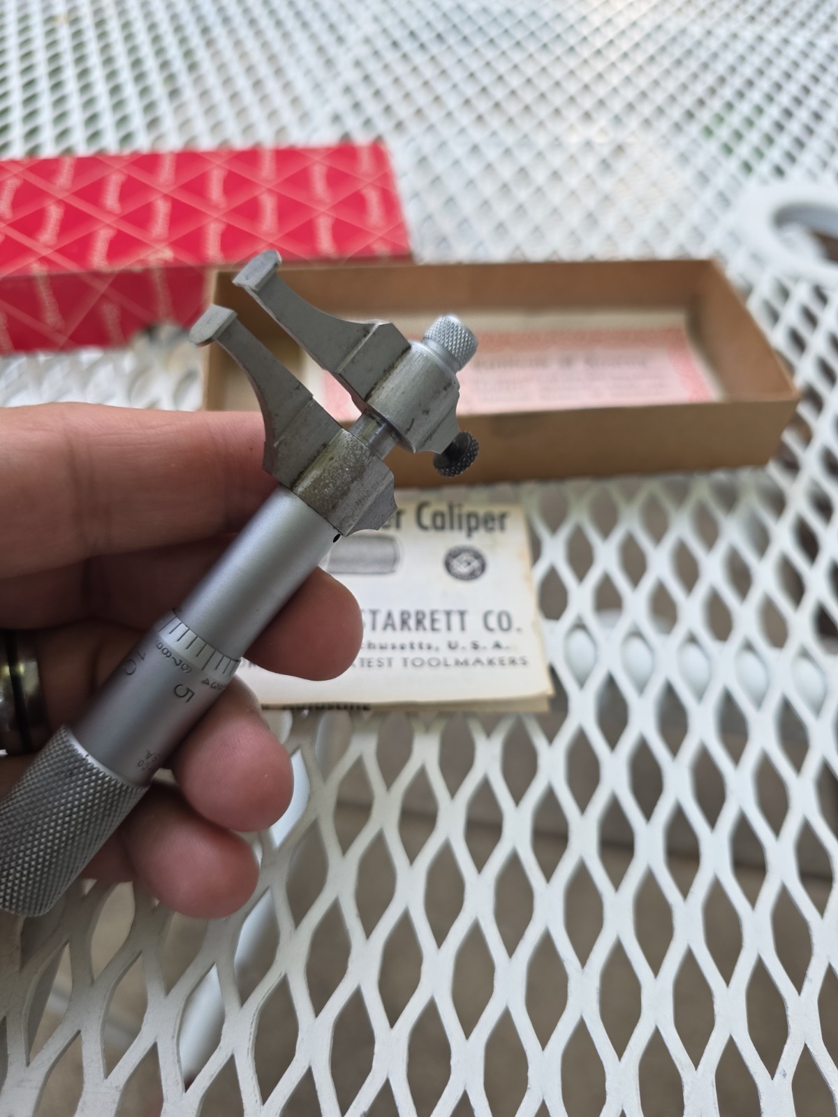 Starrett 701A Inside Groove Micrometer 0.500-1.500 in Box Very Nice Condition