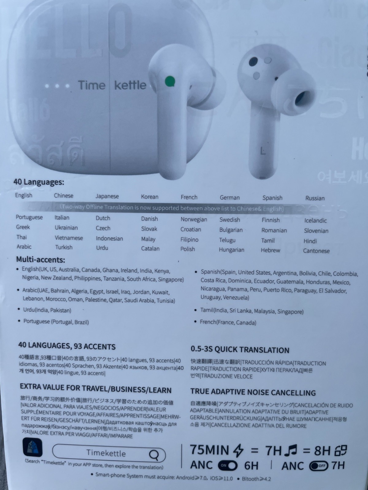 Timekettle M3 Language Translator Earbuds – Online/Offline Translation