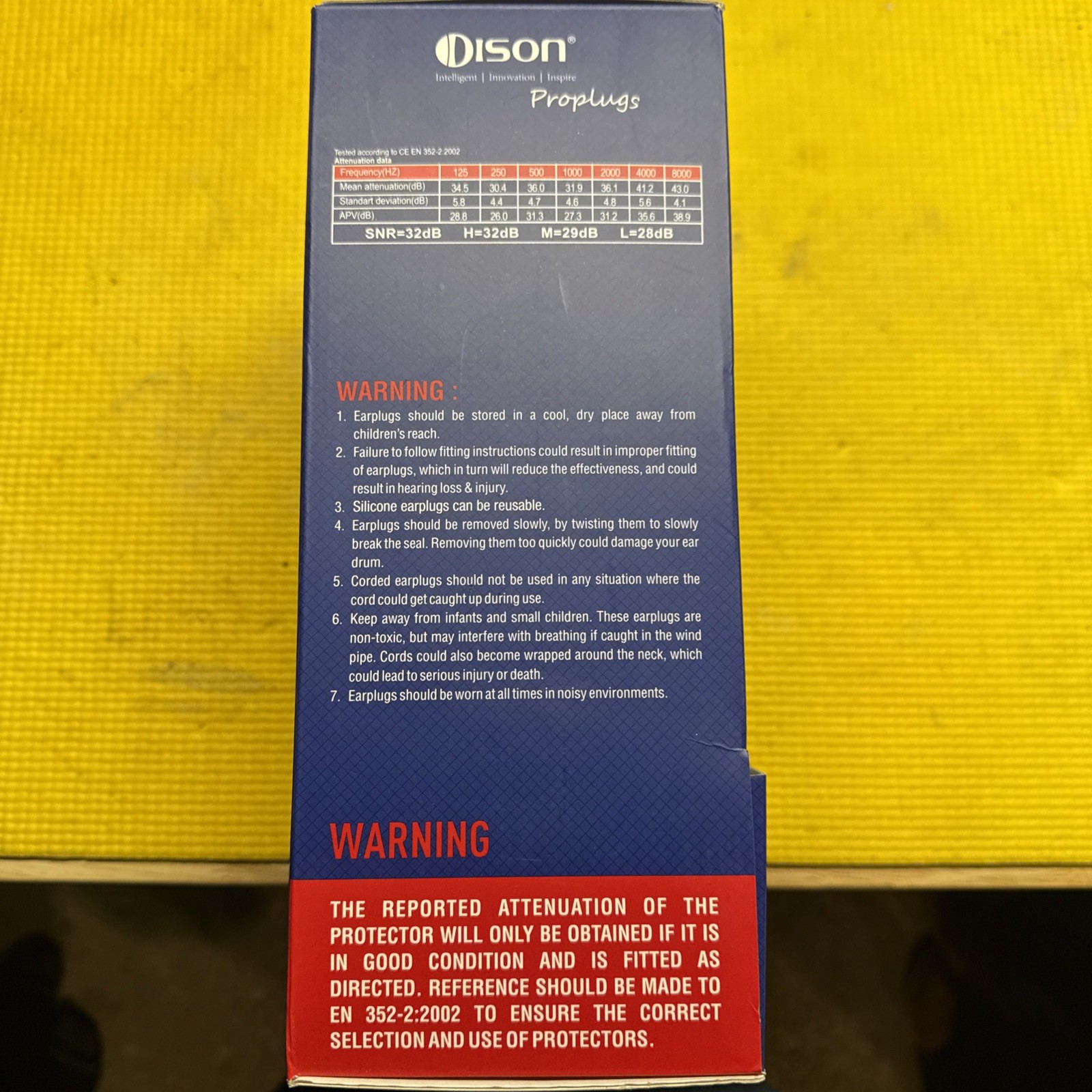 Dison Safety Silicone Ear Plugs, 32dB Corded, Orange/Blue, Open Box, 80 pair