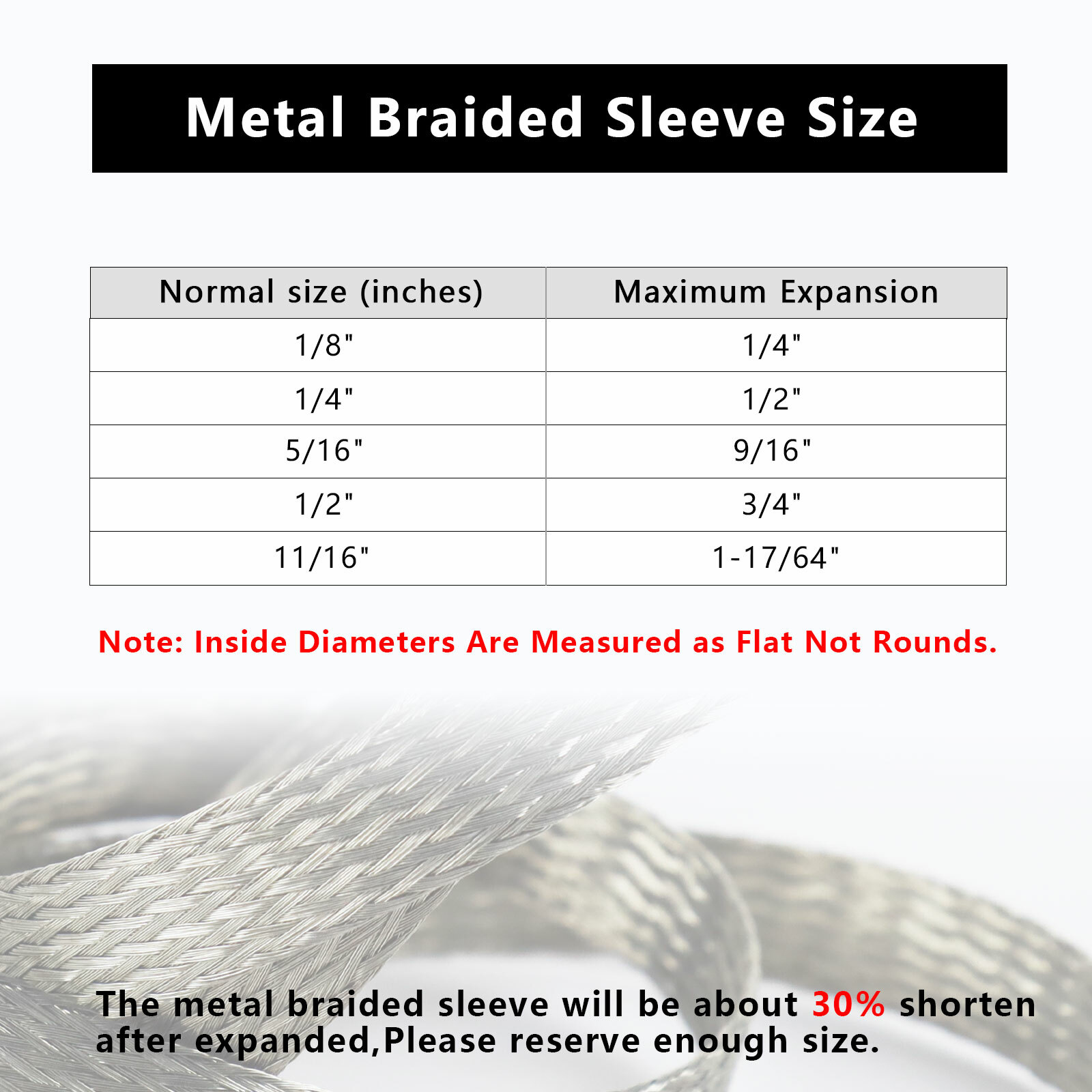 Braided Tinned Copper Hose Metal Shielding Sleeve Wire Wrap Sheath Protector Lot