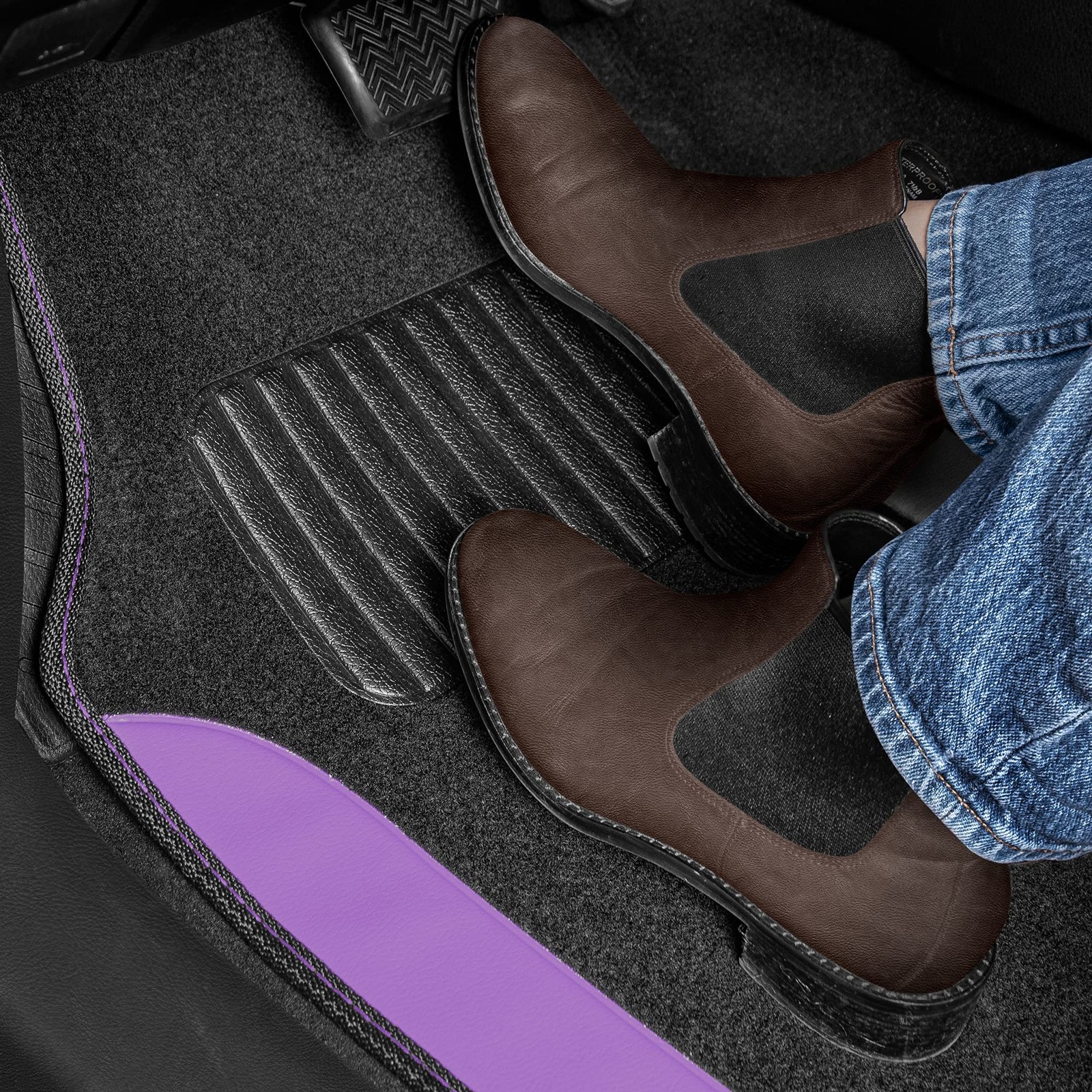 Carbella Purple PU Leather Car Floor Mats SUV Truck Van