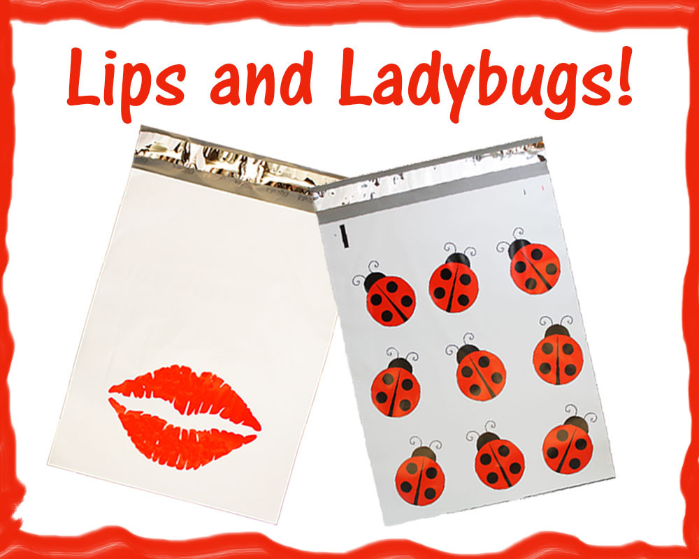 10×13 Poly Mailers, Bees, Flag, Lips, Bugs,Quality Flat Shipping Envelopes Bags!