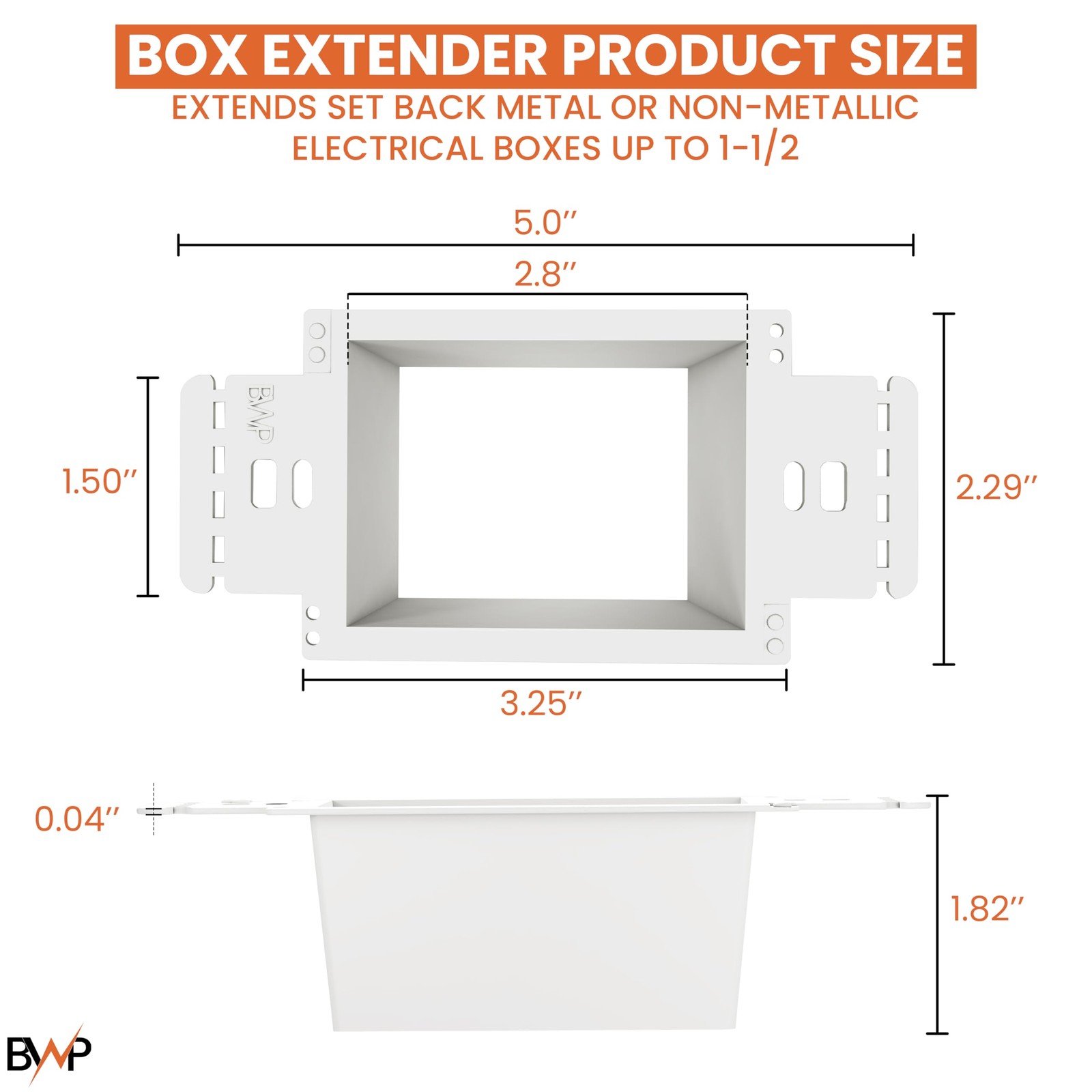 BWP 2 Pack Electrical Outlet Box Extender 1 Gang – Electrical Box Extender wi…