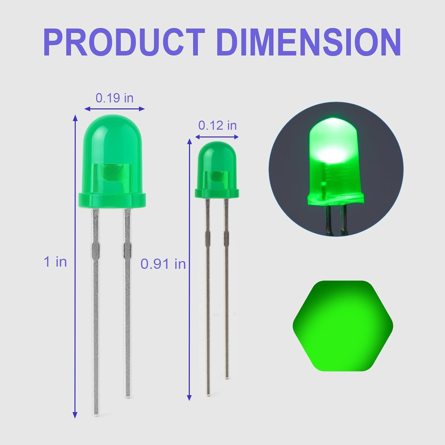 300pcs 3mm 5mm LED Diode Assortment Kit White Red Blue Green Yellow Light