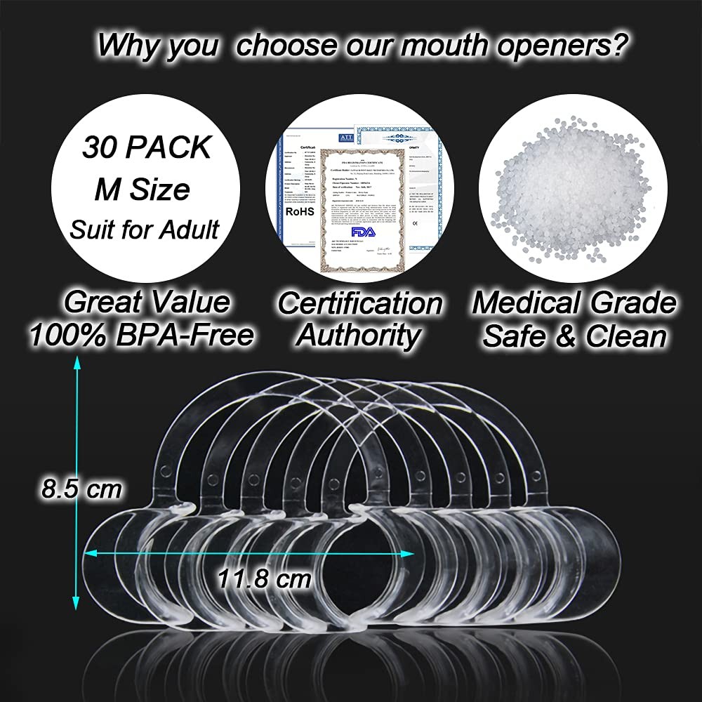 30-Pack Dental Cheek Retractor, Professional Autoclavable Mouth Opener Retractor