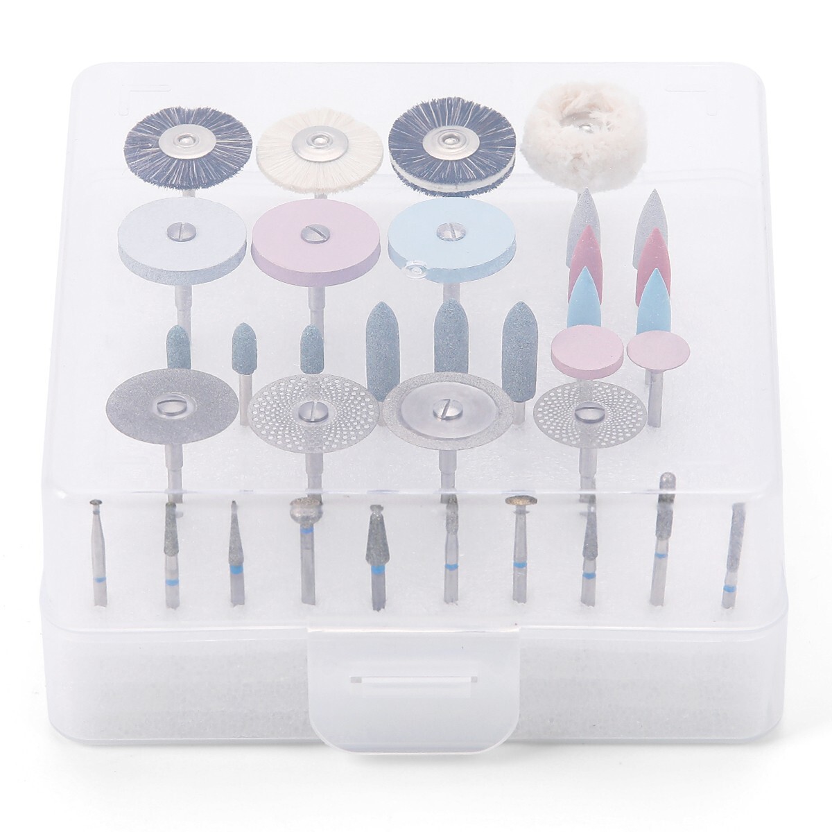 Dental Lab Polishing HP Kit Diamond Burs Brush For Ceramics Porcelain Grinding