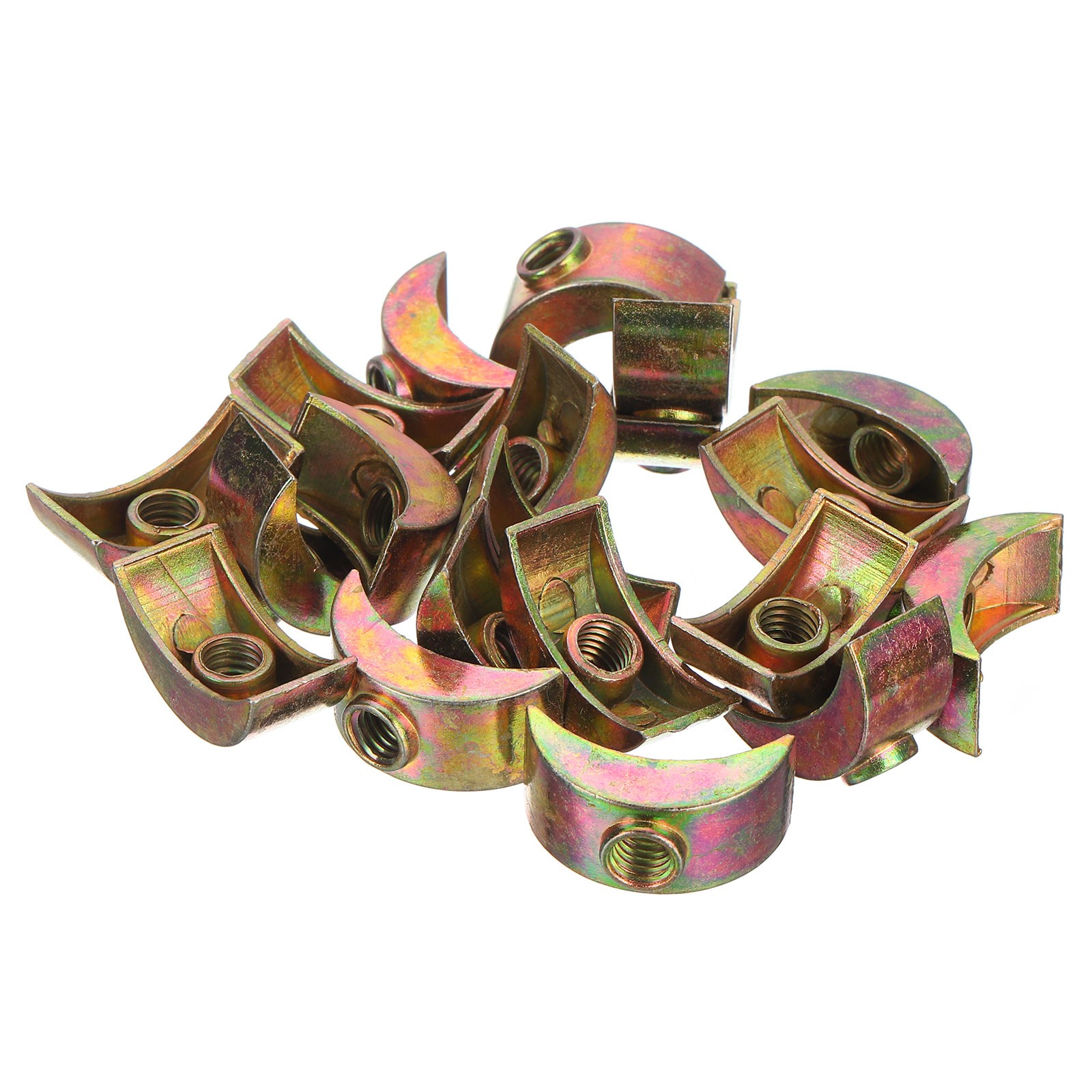 20pcs M6 Half Moon Nuts Washers Zinc Alloy External Thread Lock Washer Bronze