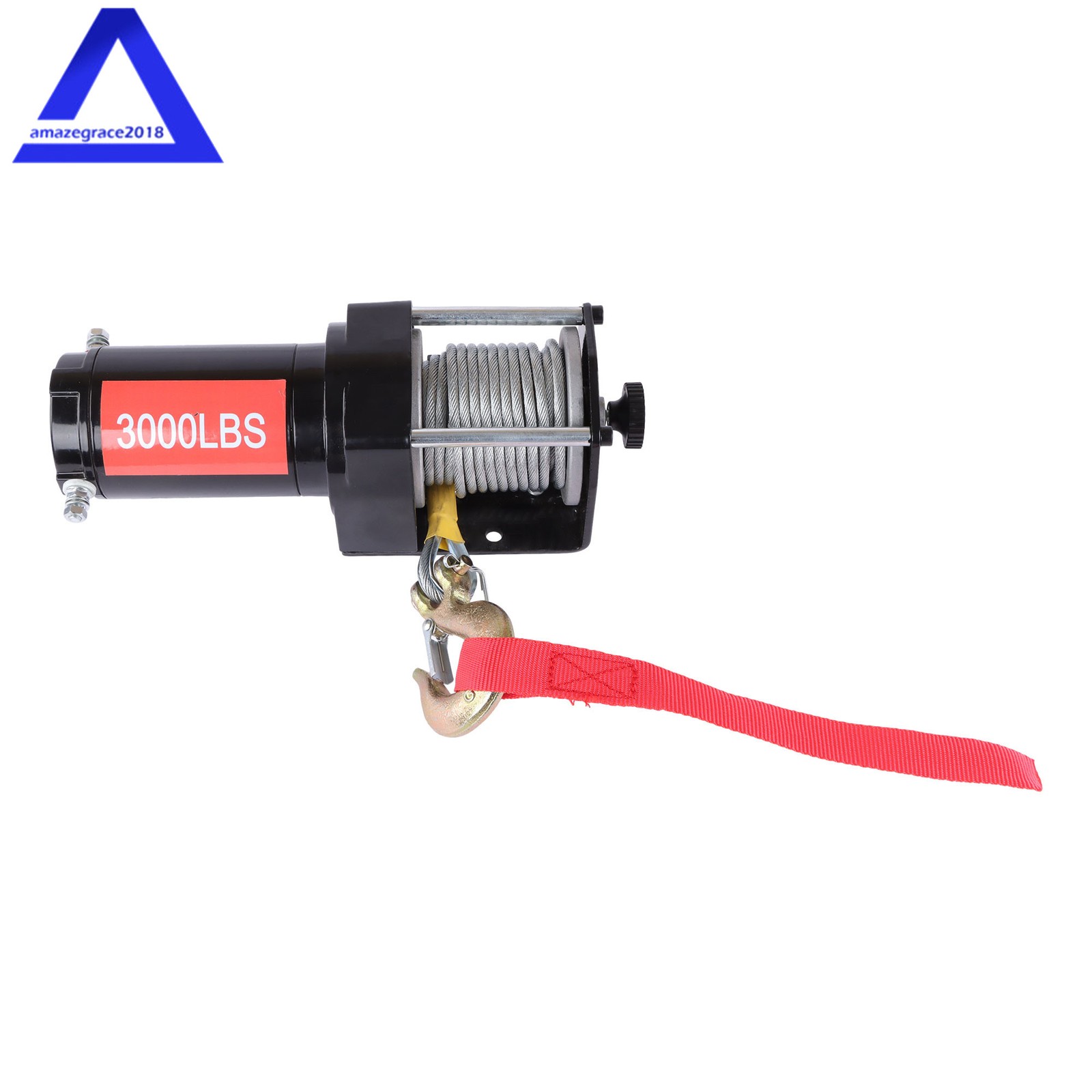 12VDC 3000LBS 1.3HP Electric Winch 32ft Synthetic Rope 2.5m Wired Remote IP55