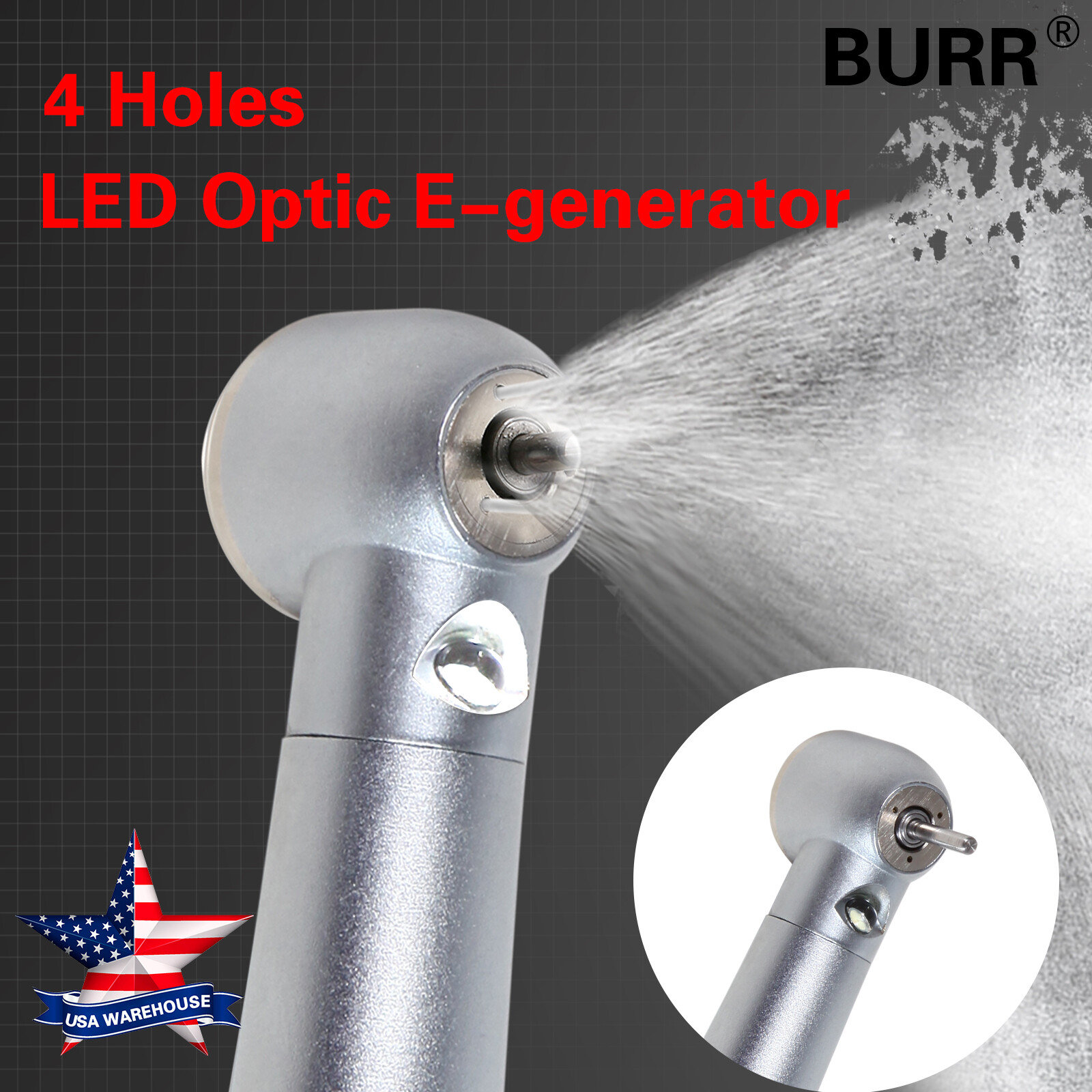 KaVo Style Dental LED E-generator Fiber Optic High Speed Handpiece 4Holes