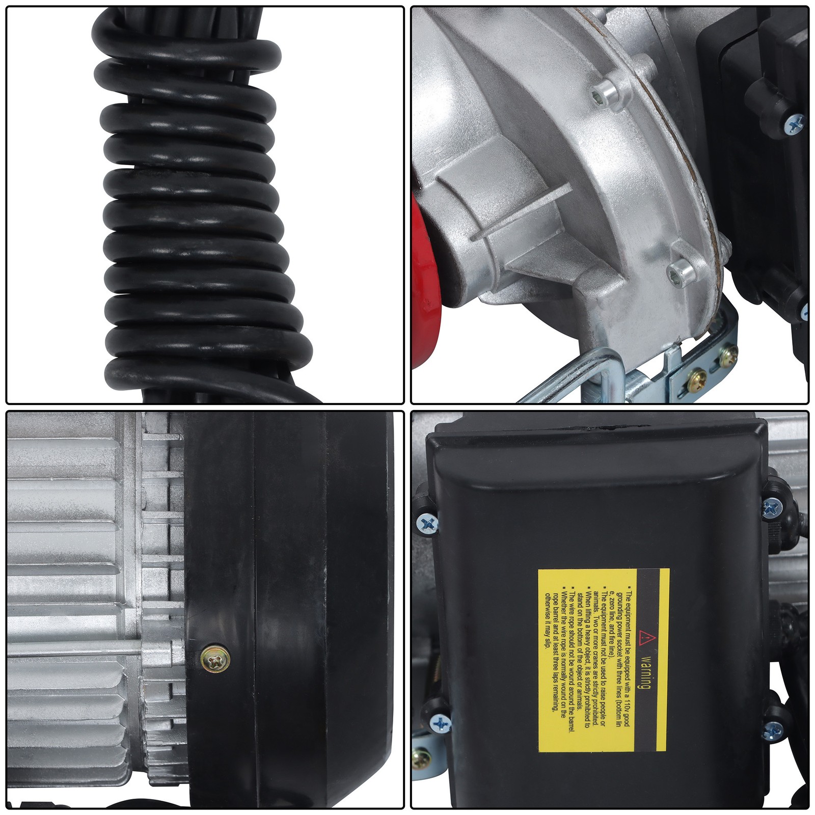 110V Electric Hoist 880lbs Crane Winch with Wired Remote Control 850W