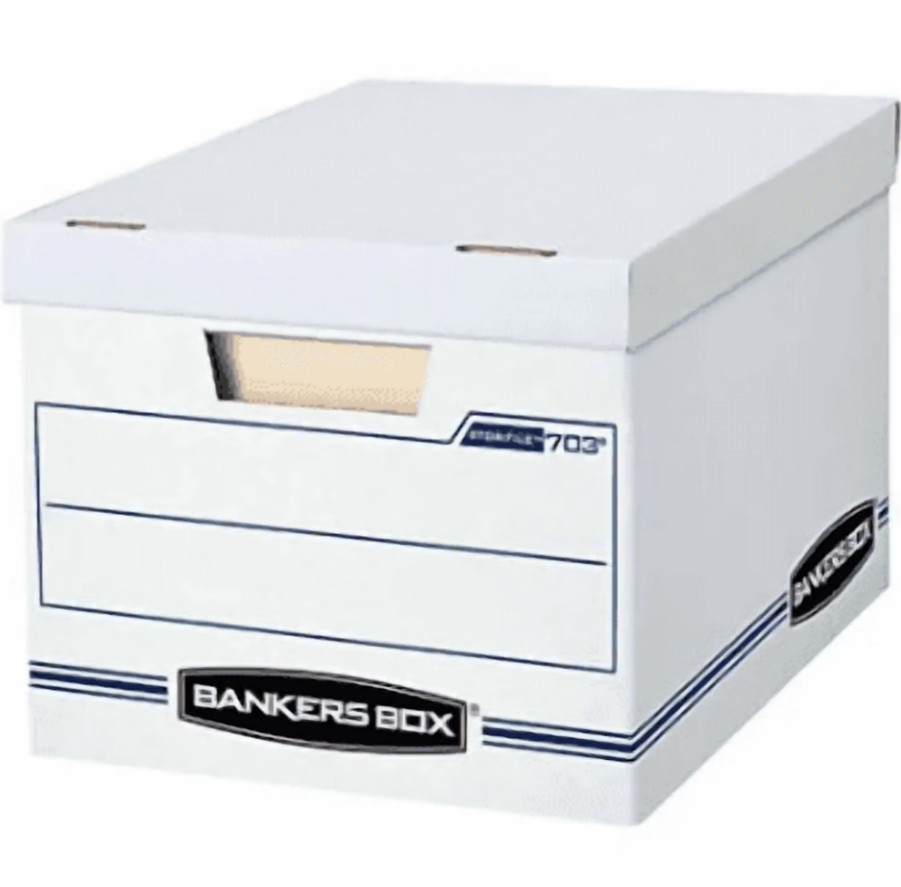Bankers Box Basic Duty Letter/Legal File Storage Box with Lids, 10 Pack