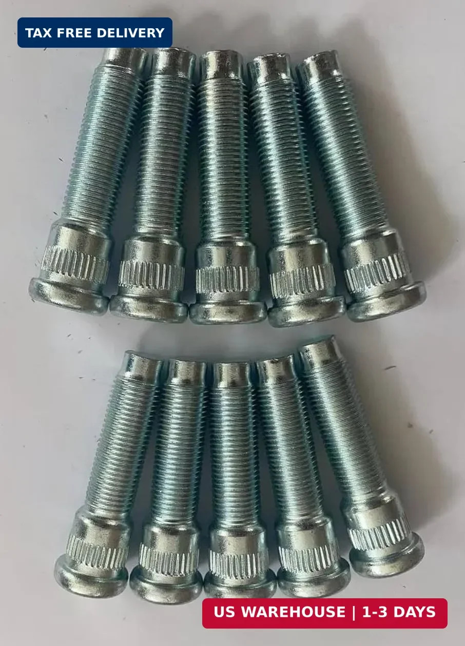 10pcs 610-290 1/2-20 Serrated Wheel Stud Bolt 0.622 in. Knurl, 2.2 in. Length Co