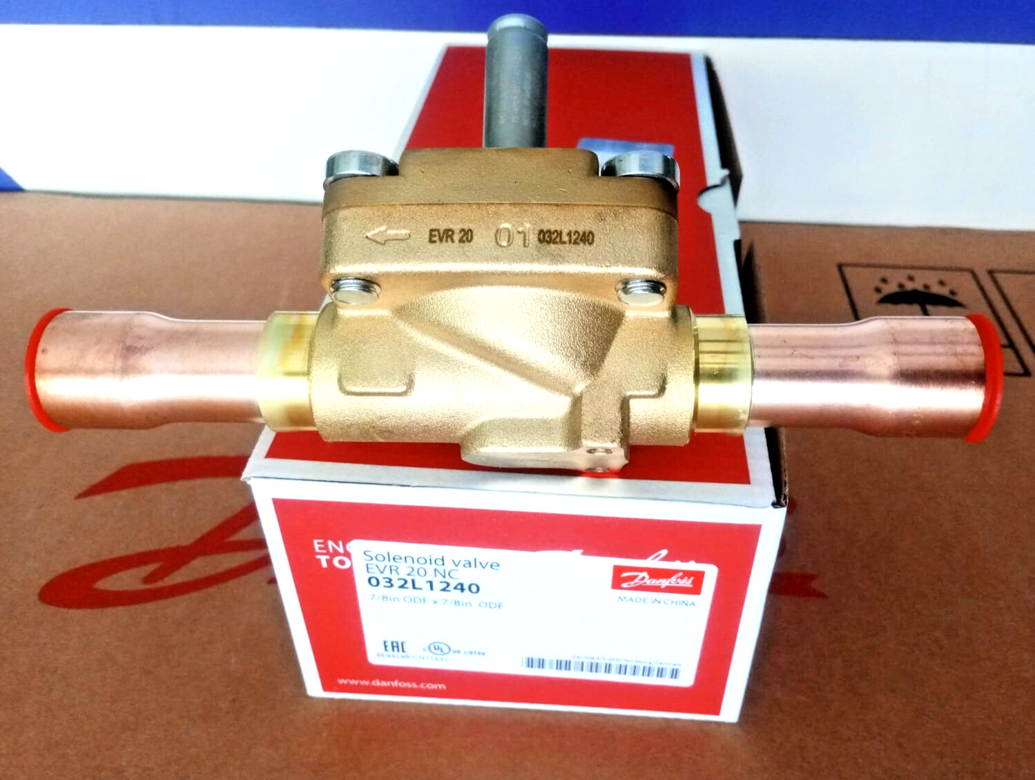 1PC- Danfoss 032L1240 Solenoid valve, EVR 20, Solder, ODF, 7/8 in- Brand New