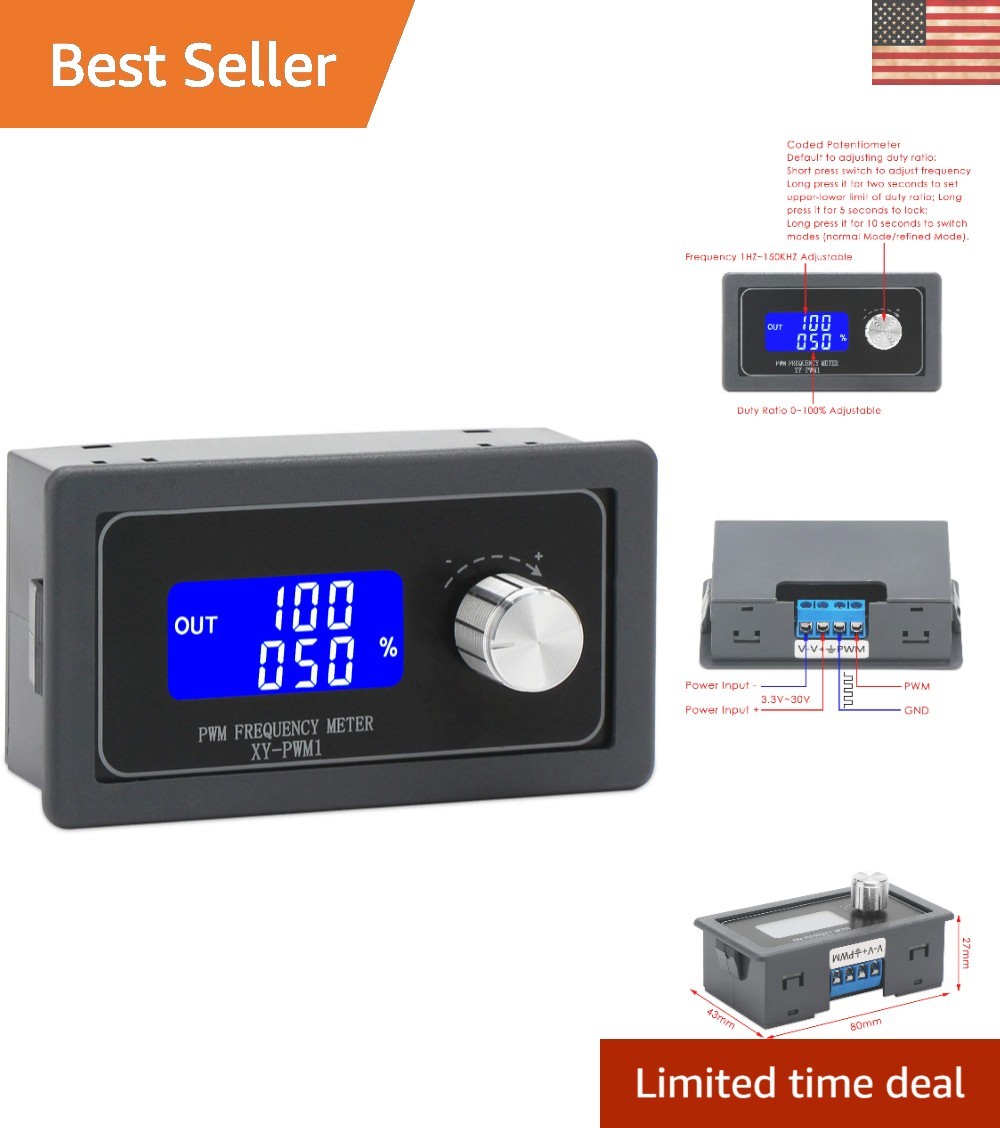 Adjustable Frequency Generator 1Hz-150kHz with LCD Display for Precise PWM Co…