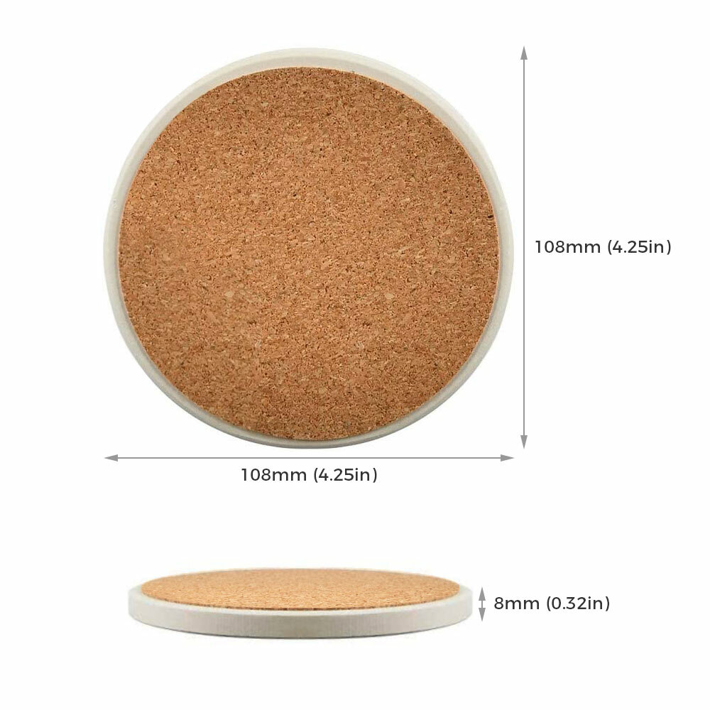 144 Pack Sublimation 4.25″ Round Matte Ceramic Coasters with Non-Slip Cork