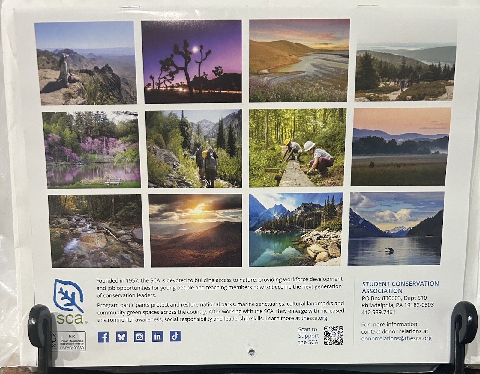 Student Conservation Association 2027 Wall Calendar~Scenic Photos~10.75 x 8.5