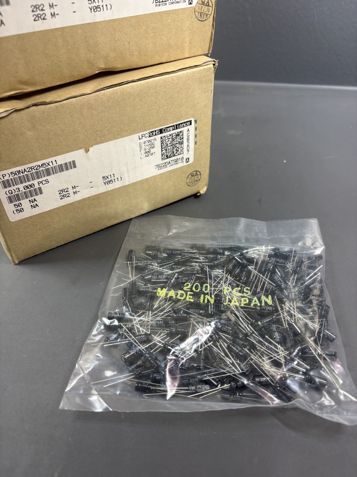 x1000 Rubycon 2.2uF 50V Radial Electrolytic Capacitors 85°C Japan High Quality