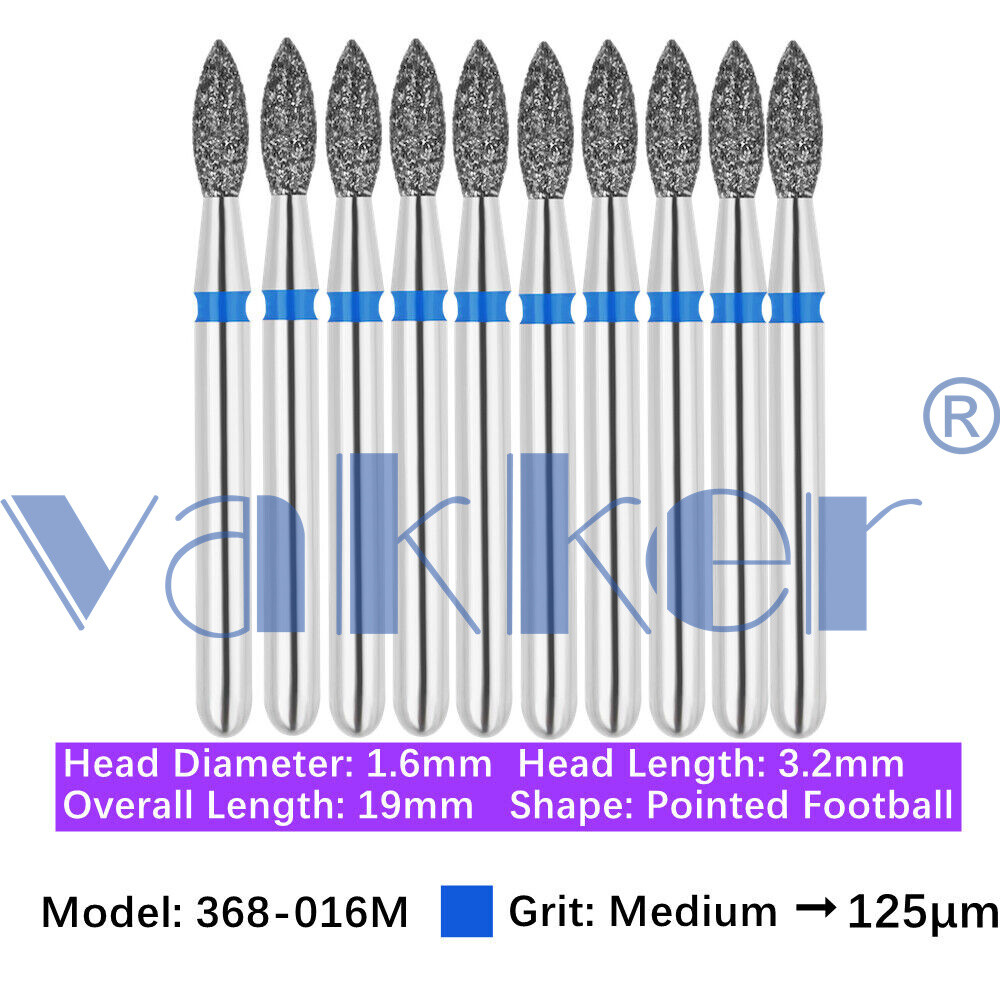 Dental Diamond Burs FG Football Egg Super Fine Medium Coarse Grit 368 369 379