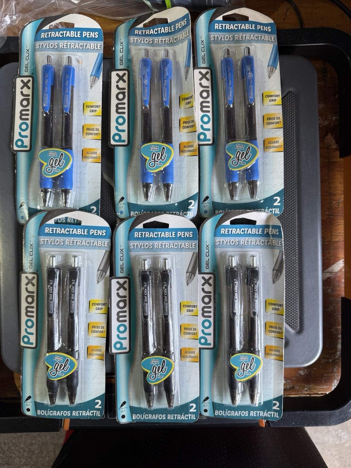 Promarx Retractable Pens 3-2pk Blue 3-2pk Black