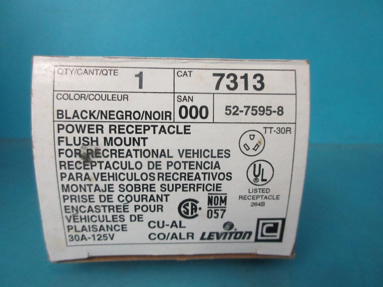 8 LEVITON 7313 FLUSH INDUSTRIAL OUTLET 2P 3W 30A 125V TT-30R POWER RECEPTACLE