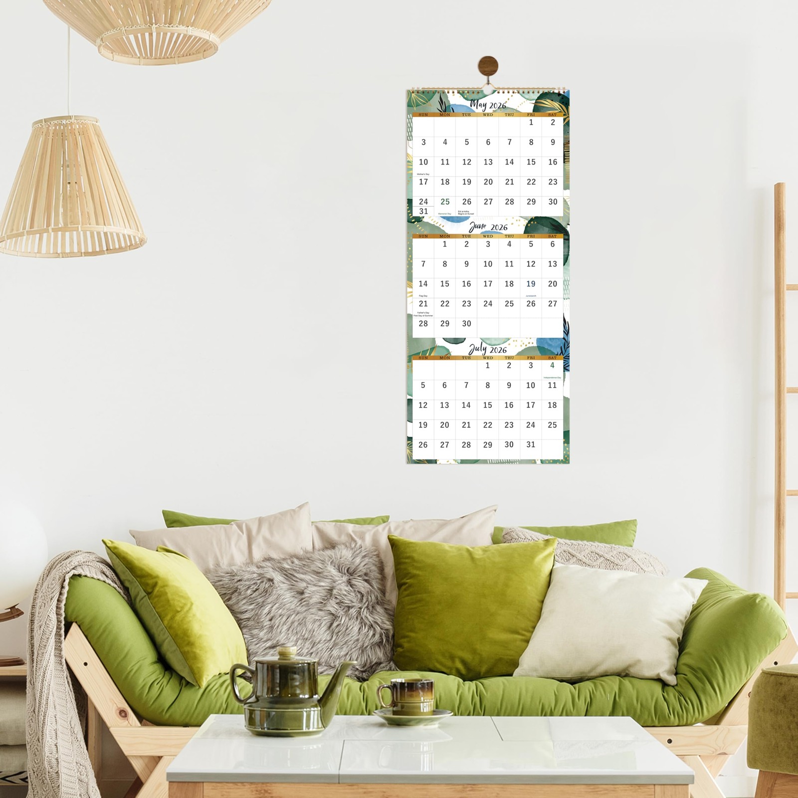 2026 Wall Calendar – 3 Month 2026, Jan.2026 – Dec.2026, 11″ 11″x26″
