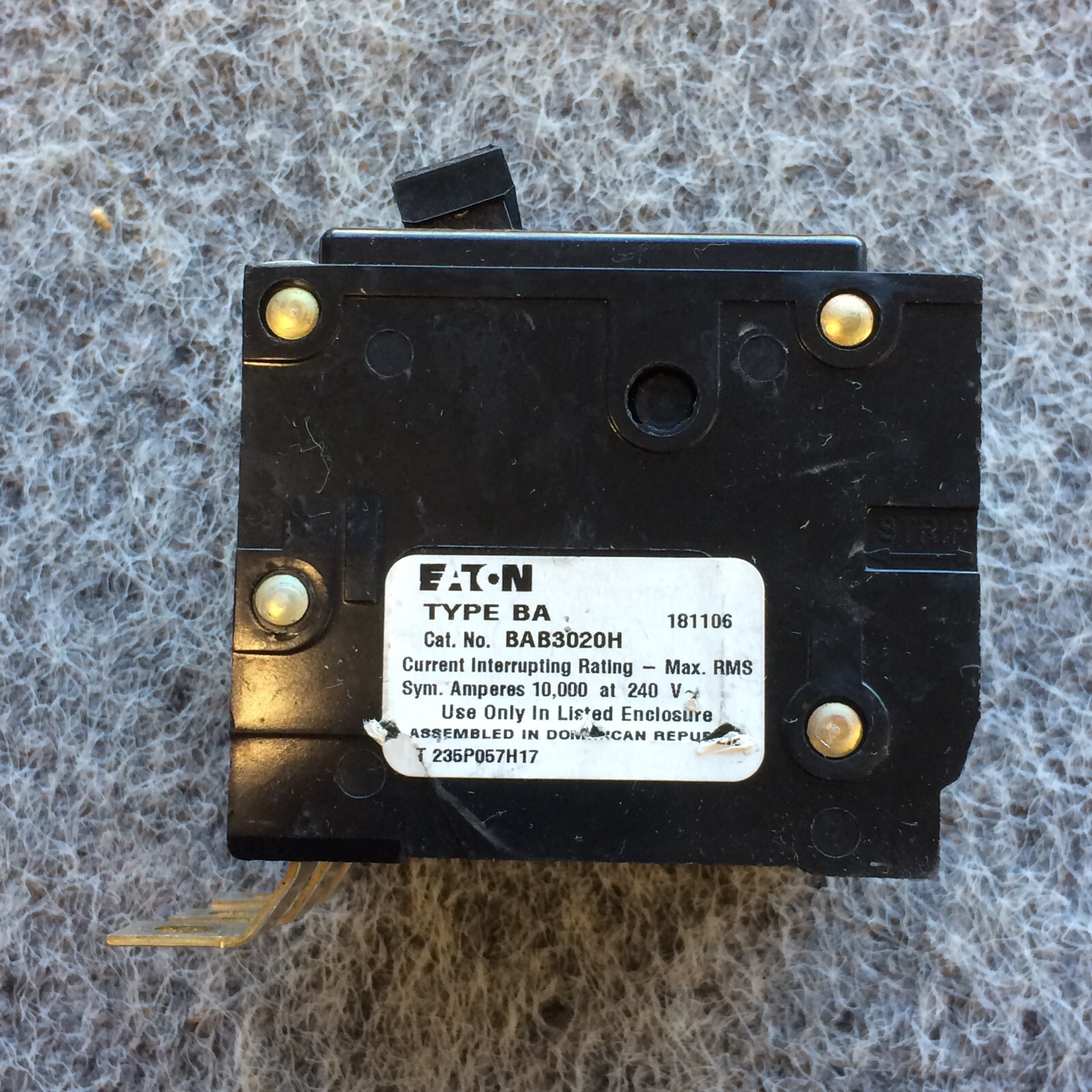 EATON CUTLER HAMMER BAB3020H Circuit Breaker 3 POLE 20 AMP *Ships Fast*
