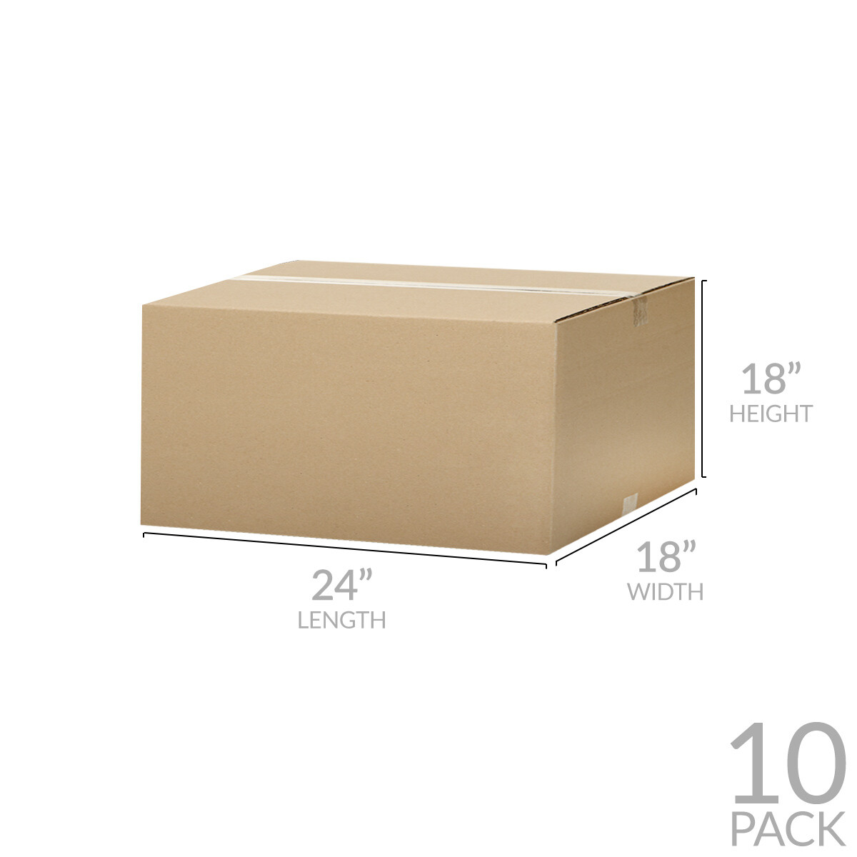 UOFFICE 10 Corrugated Boxes – 24 x 18 x 18″ Cardboard Shipping Box Moving Carton