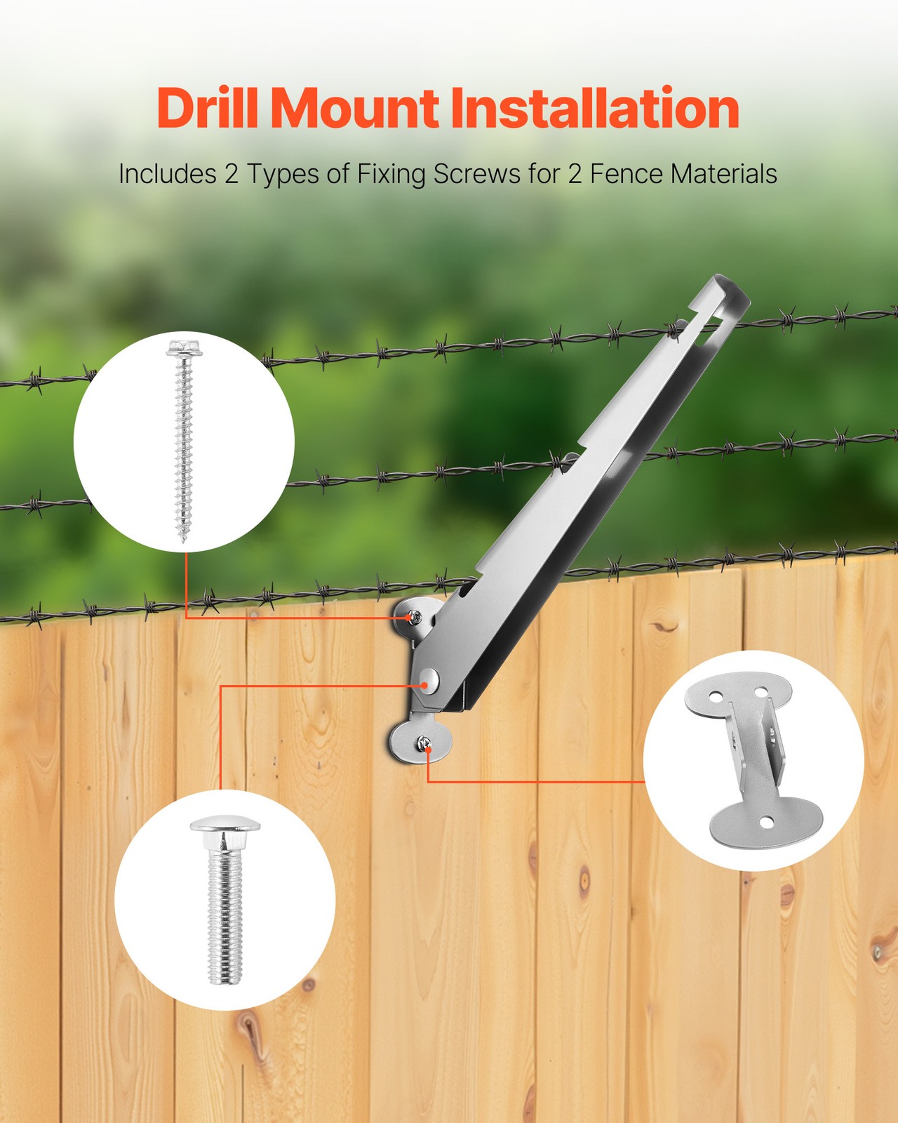 VEVOR Barbed Wire Arm 12.2 in Galvanized Steel Fence Extender Surface Mounted
