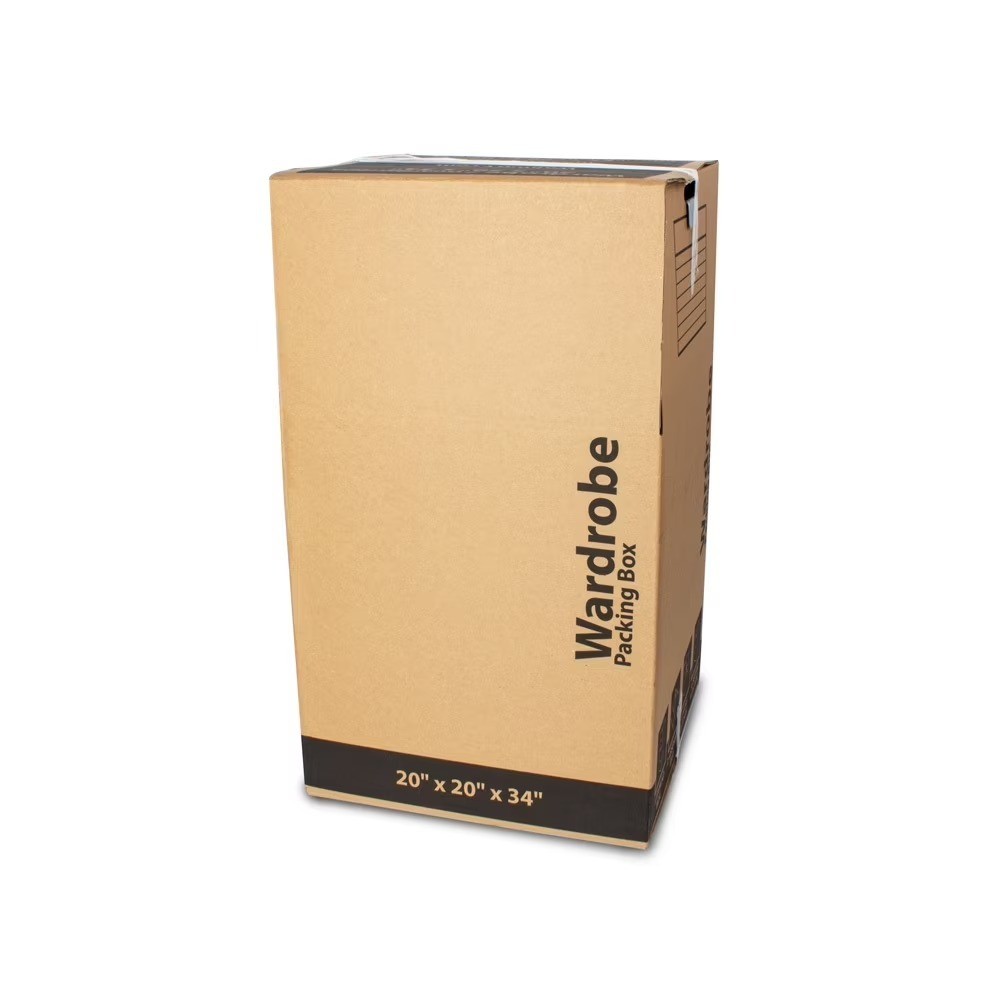 Large Wardrobe Box for Moving and Storage 20x20x34 Inches Heavy Duty Kraft