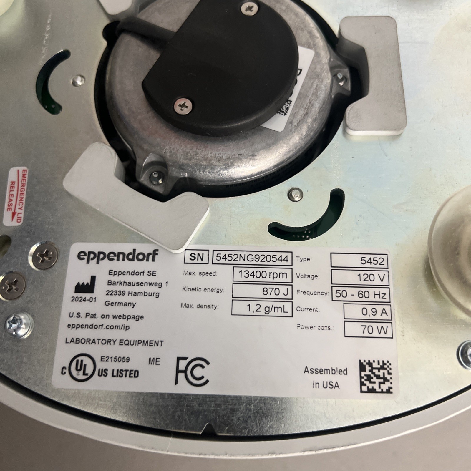 Eppendorf MiniSpin 5452 Microcentrifuge + F45-18-11 Rotor- Tested Working