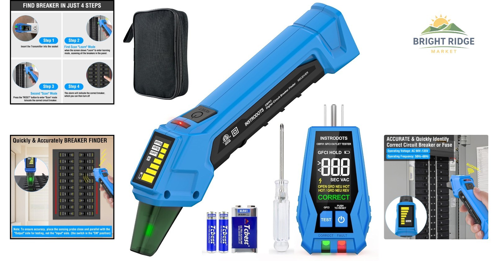 Electrical Circuit Tracer with GFCI Tester for Accurate Breaker Identification