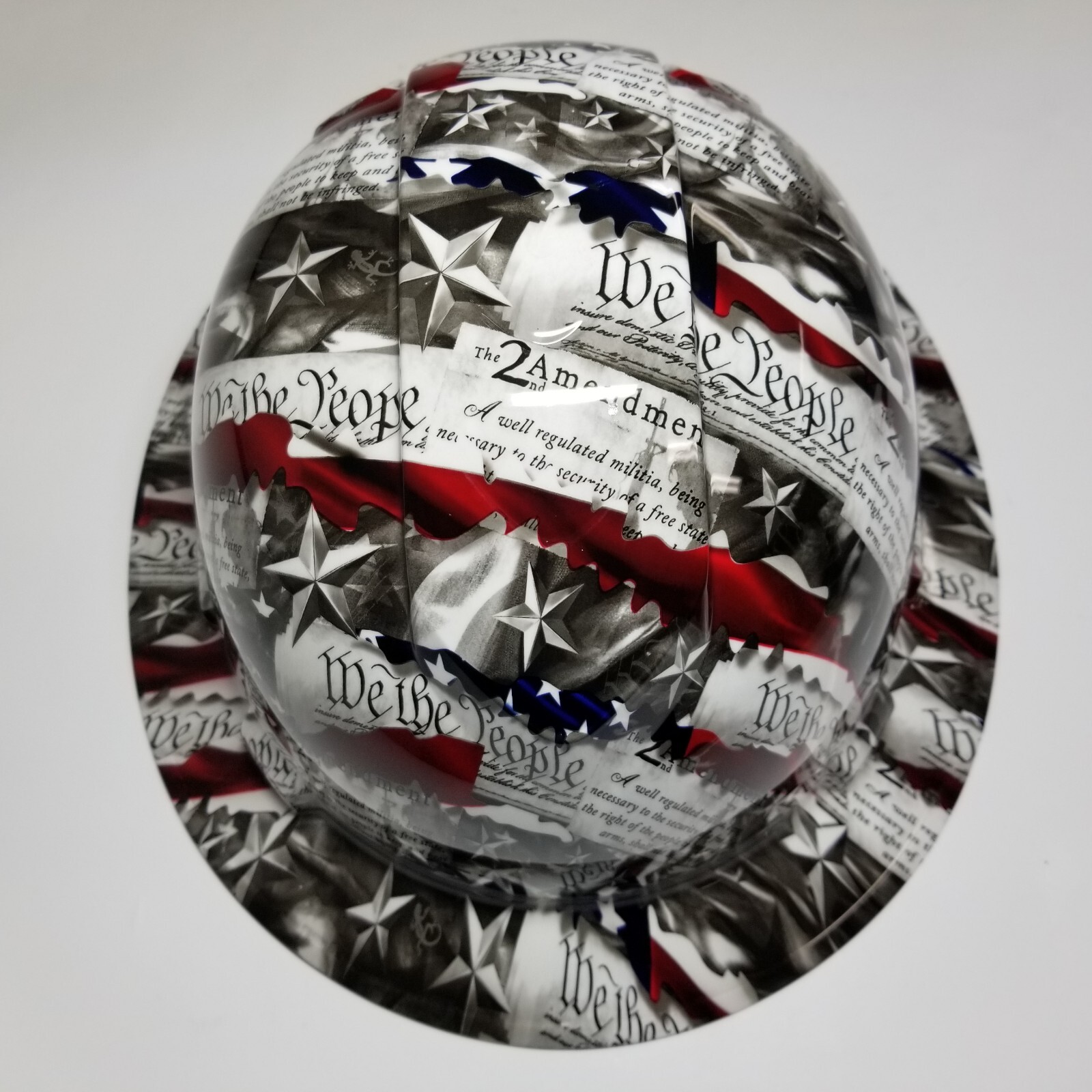 full brim hard hat custom hydro dipped IN 2ND AMENDMENT ,WE THE PEOPLE NEW
