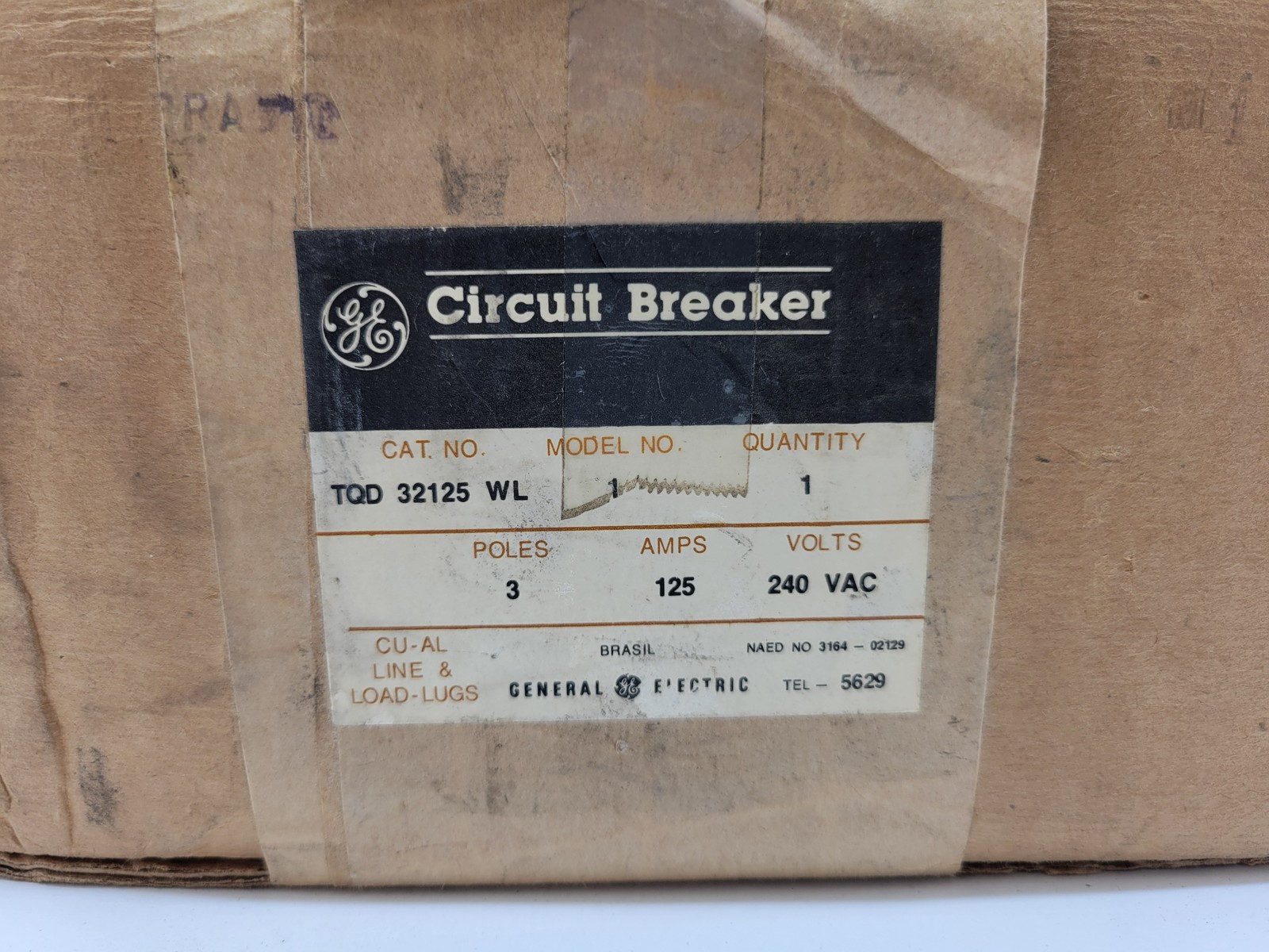 General Electric TQD32125WL Bolt-On Circuit Breaker 125A 3P 240V 10KA TQD