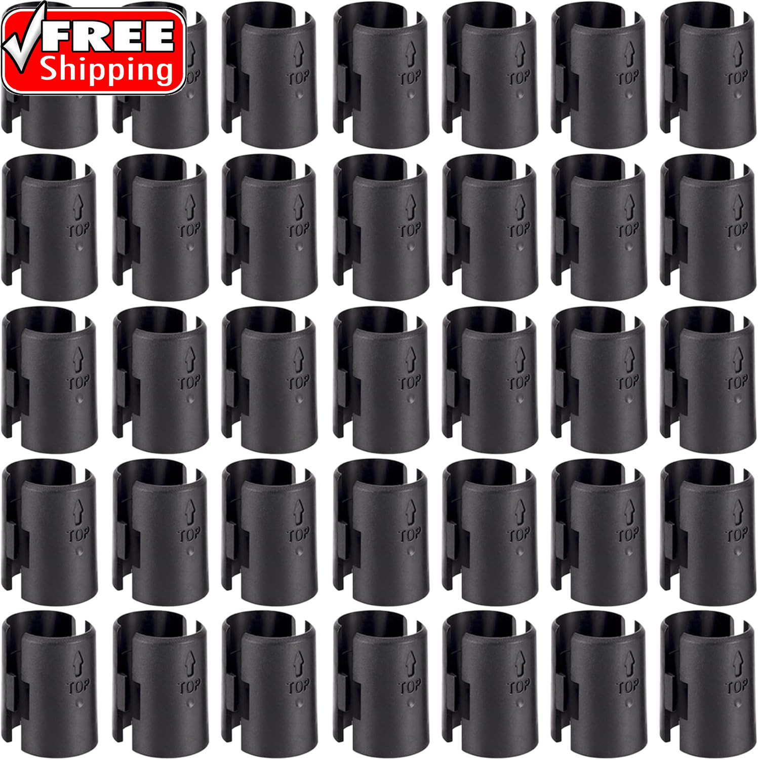 54 Pack Wire Shelving Shelf Lock Clips, Black, ABS Plastic & Metal, 1″ Post Shel