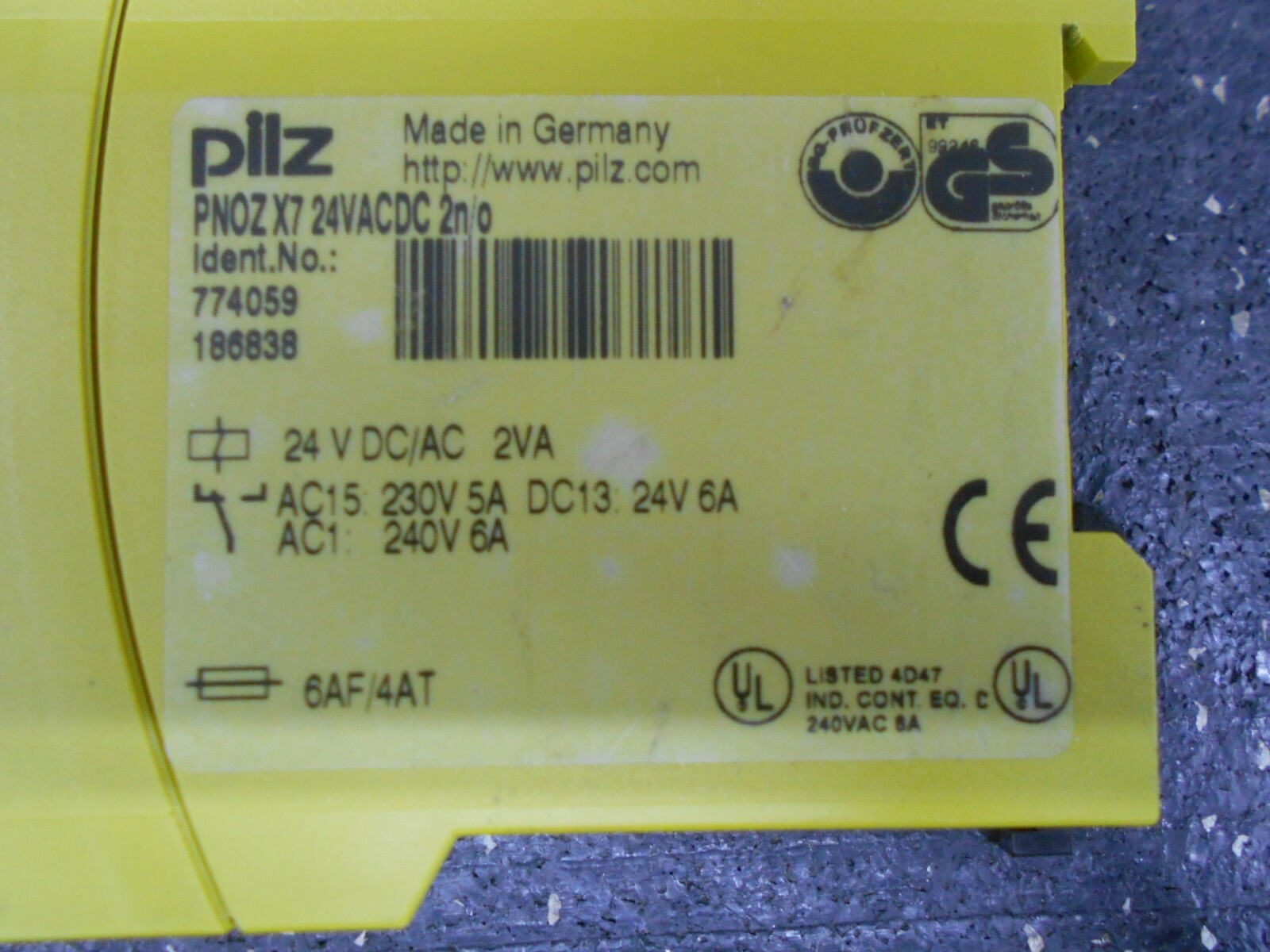 PILZ SAFETY RELAY PNOZ X7 24VACDC 2N/O 774059