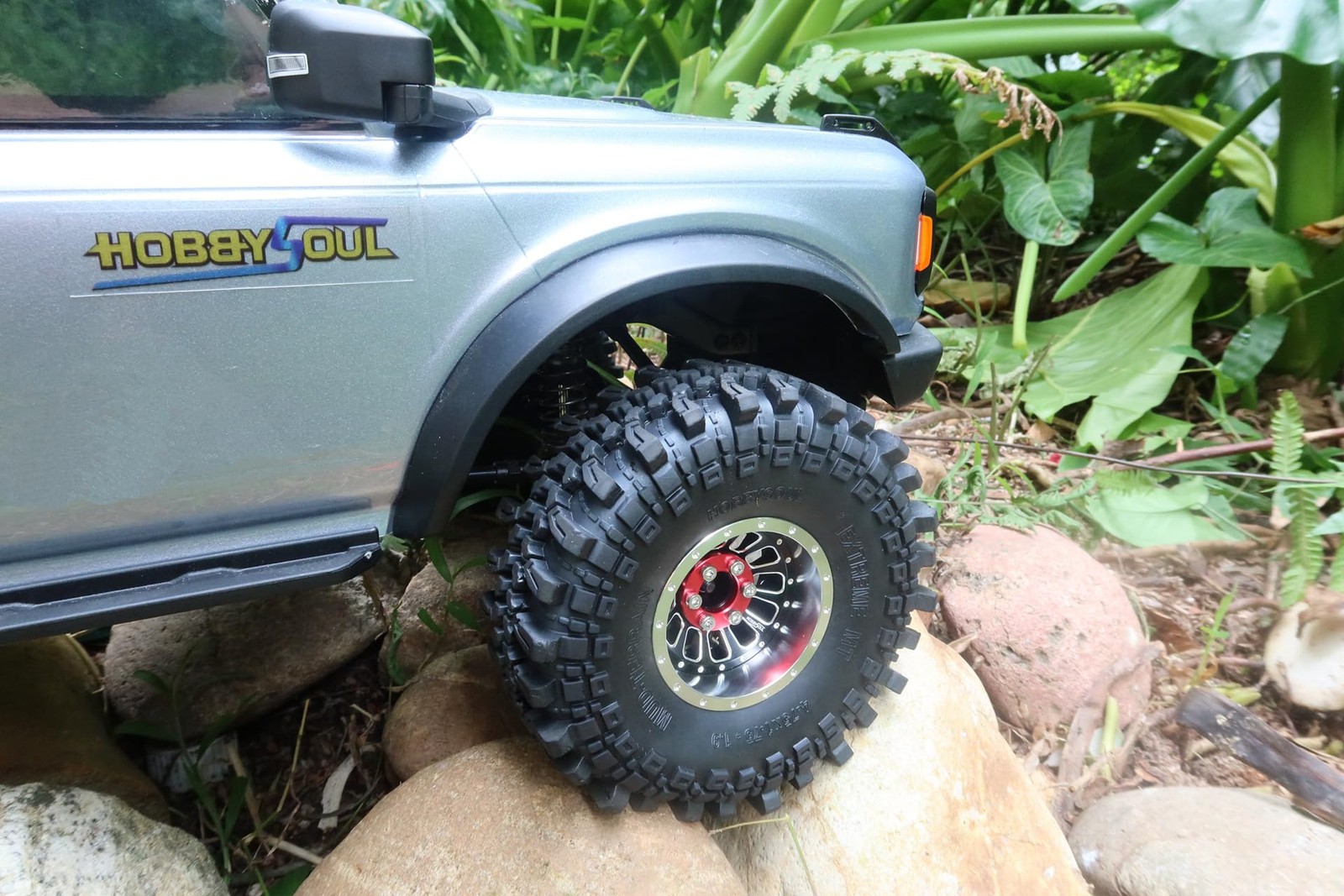 Hobbysoul 4Pcs Rc 1.9 Mud-Terrain Tires Height 121Mm/4.75Inch Tyres For 1/10