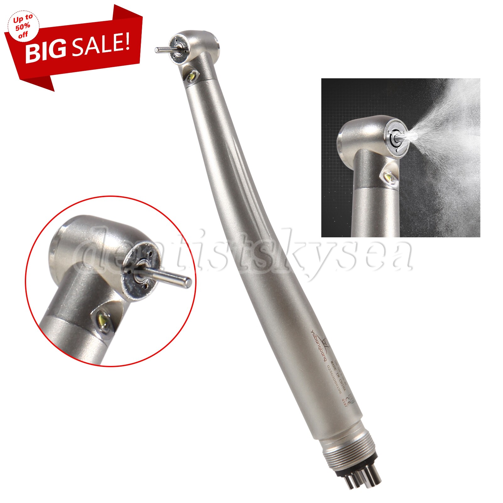 1/5/10 E-generator Dental LED Fiber Optic High Speed Handpiece 4H 3-Water Spray
