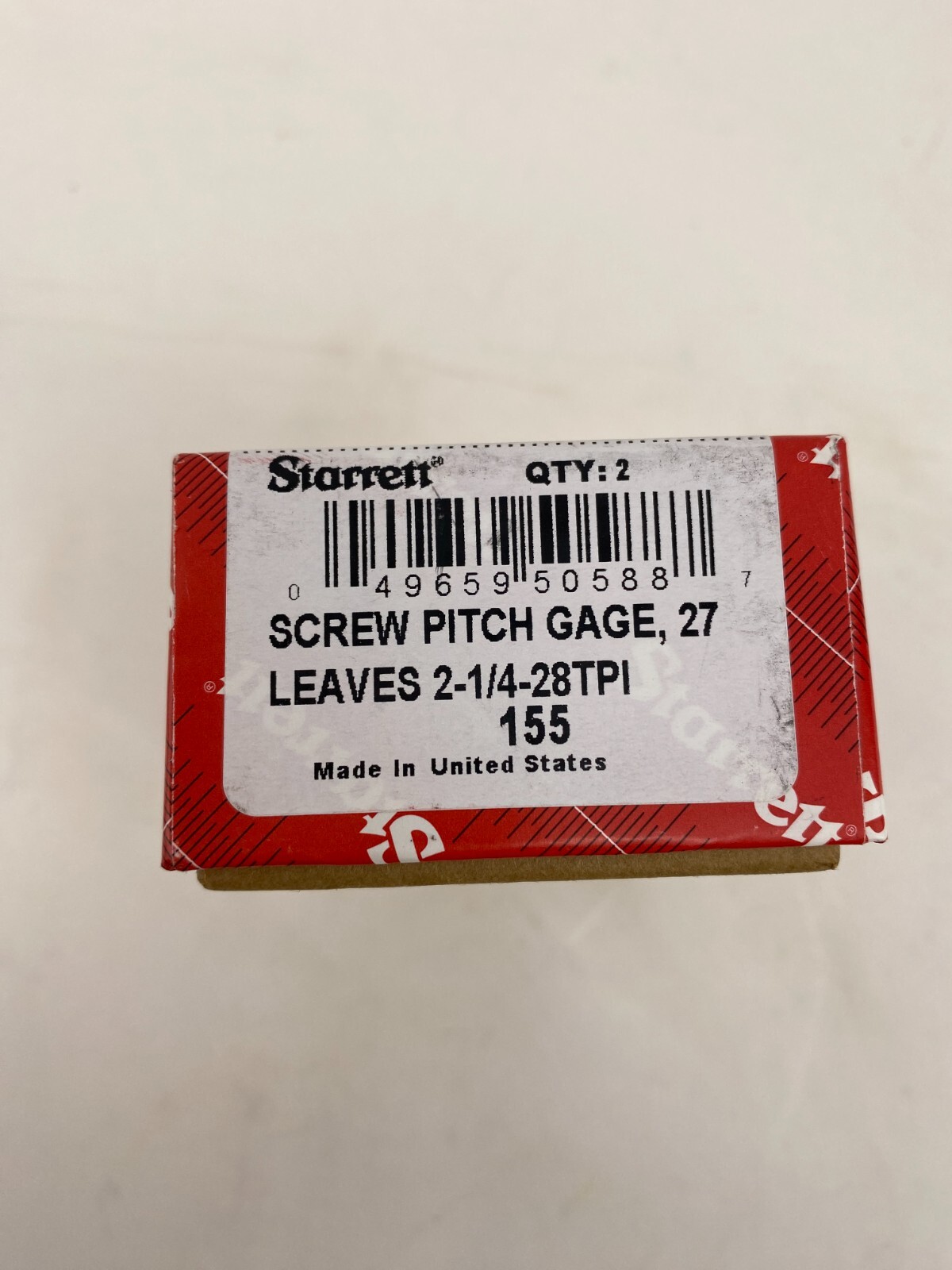 Starrett 155 (50588) Inspection Gauge, 27 Leaves 2-1/4-28 TPI