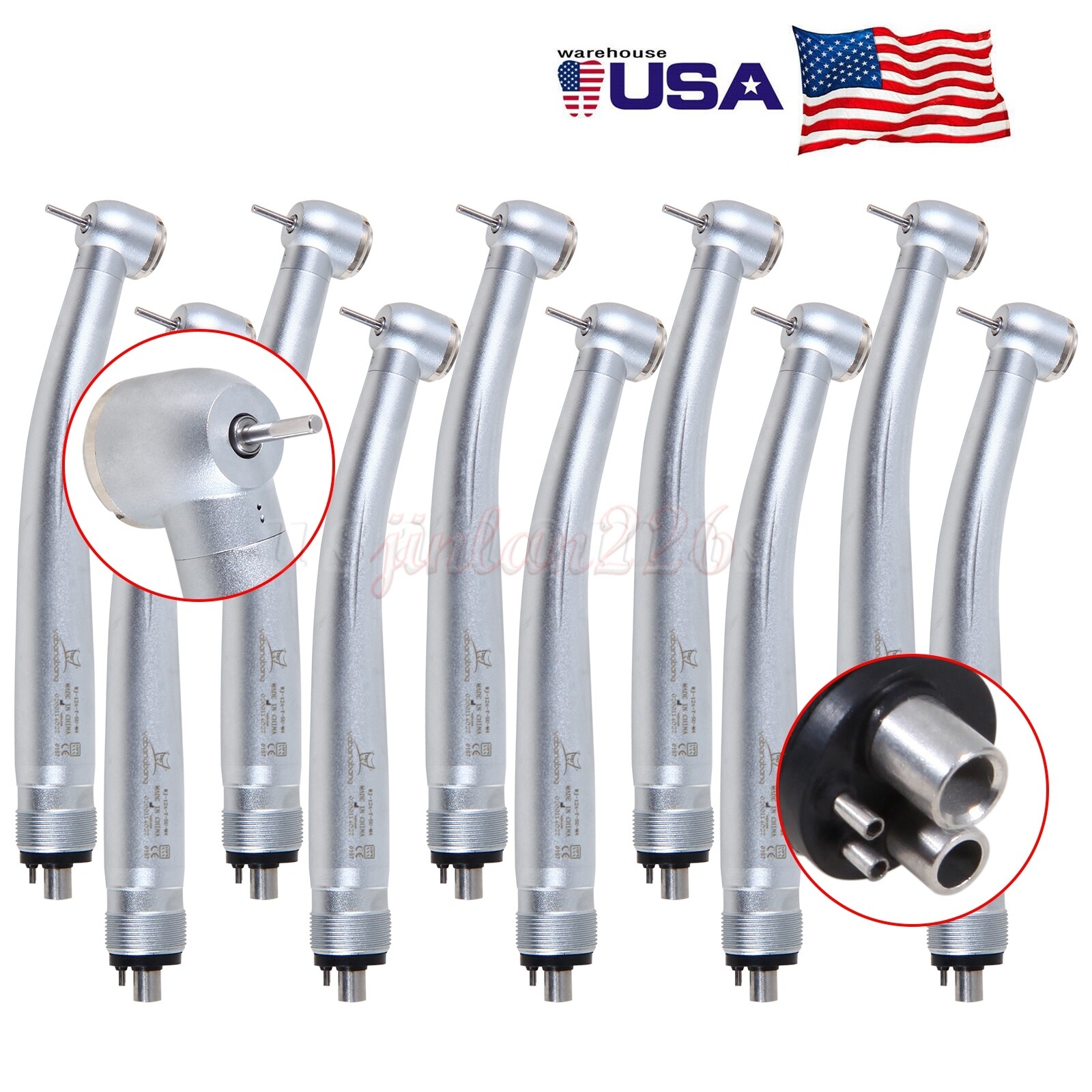10* Yabangbang Dental High Speed Handpiece Push Turbine 4 Holes Fit NSK Pana Max
