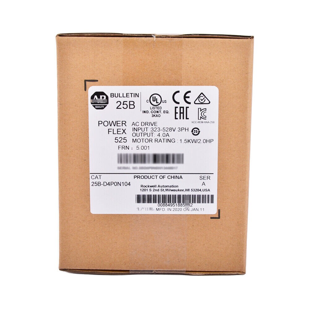 Allen-Bradley 25B-D4P0N104 NEW PowerFlex 525 1.5kW 2Hp AC Drive US Free Tax