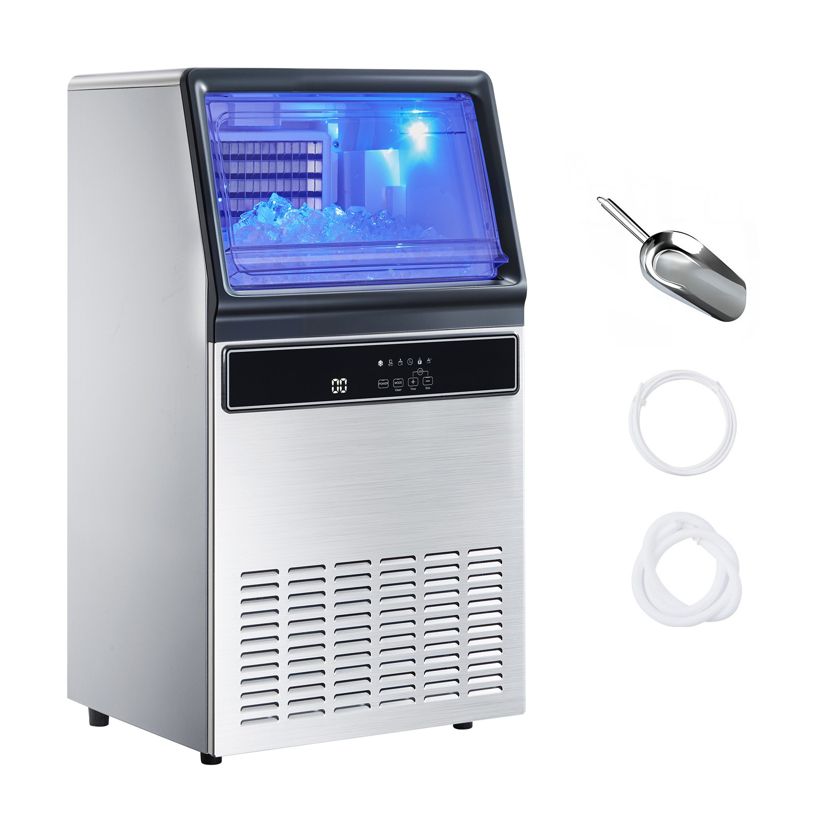Uimoso 130Lbs/24H Commercial Ice Maker Bar Restaurant Built-in Ice Cube Machine