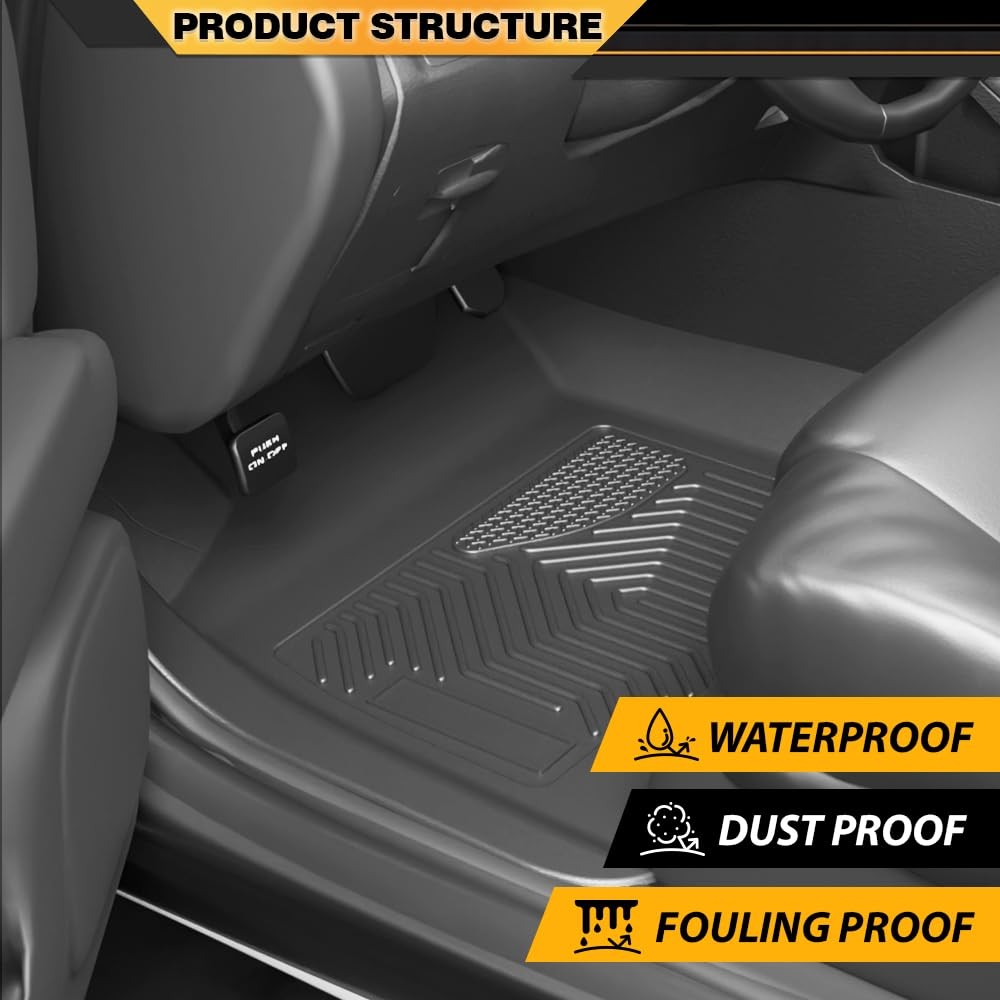 TPE All Weather Floor Mats Gray 2pc for Dodge Ram 1500 94-01 Ram 2500 3500 94-02