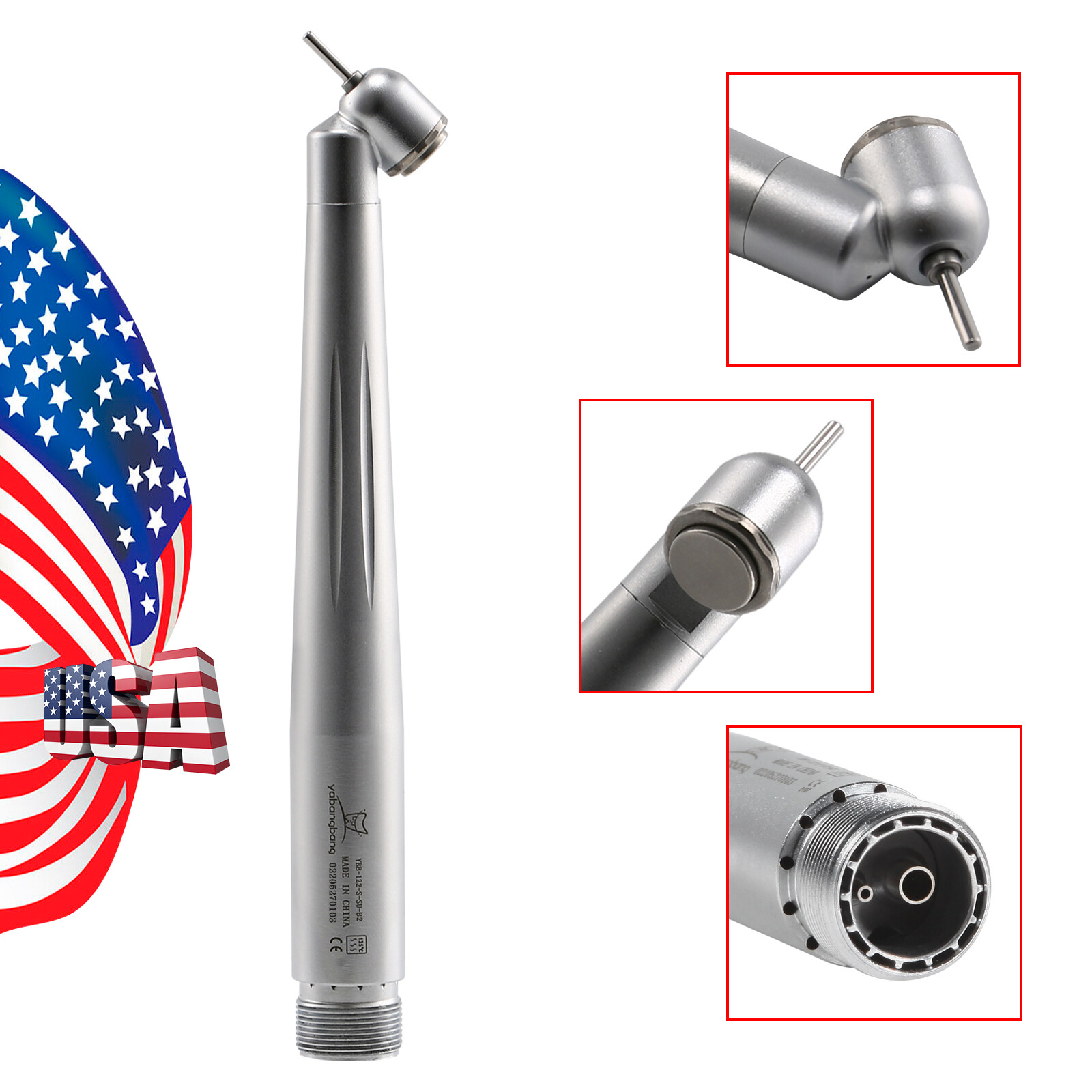 Dental 45 Degree Surgical High Speed Handpiece Turbine Single way spray 4/2H