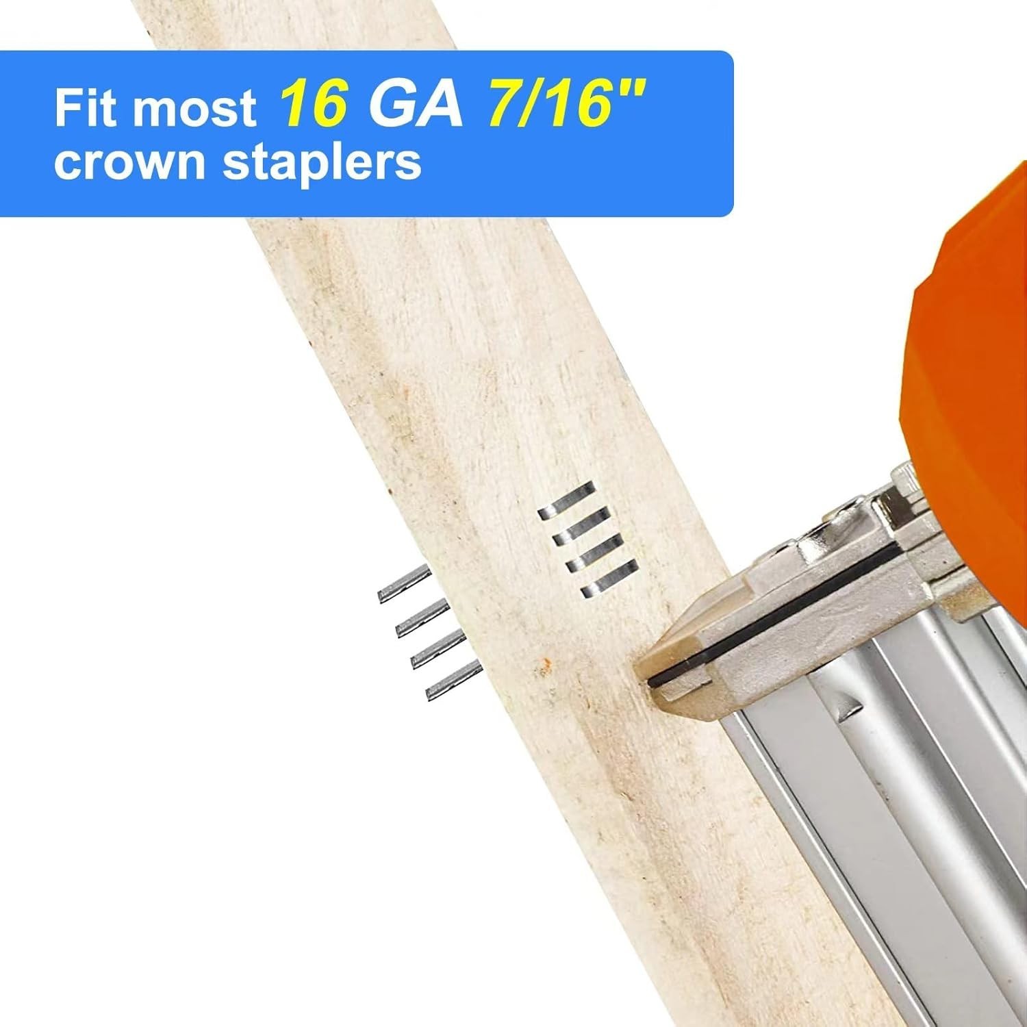 16 Gauge 7/16″ Crown Staples (2″,1-1/2″ 1″, 3/4″) for Wood, Galvanized Steel Ass