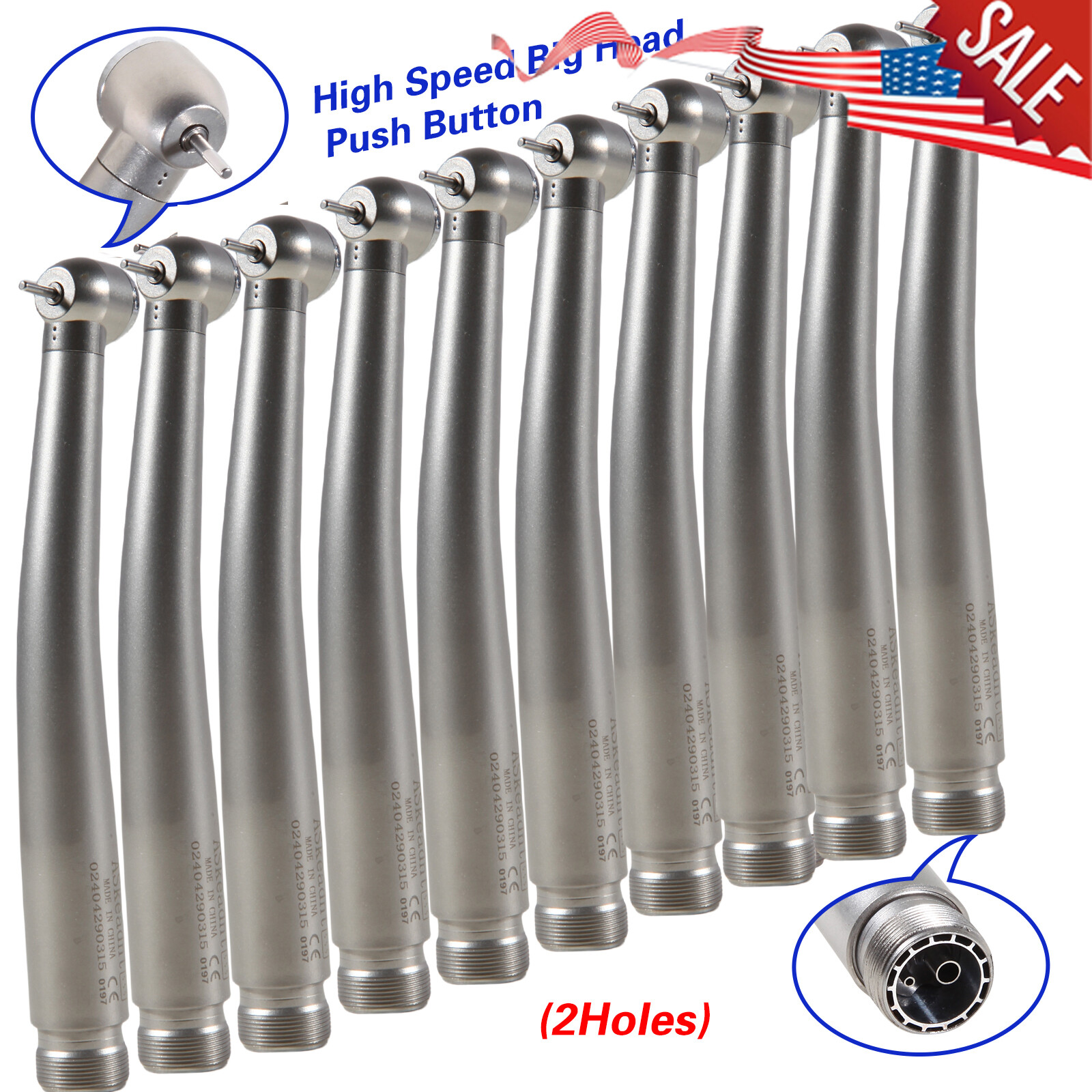 10 NSK PANA MAX Style Dental High Speed Handpiece Turbine 2 Holes Borden