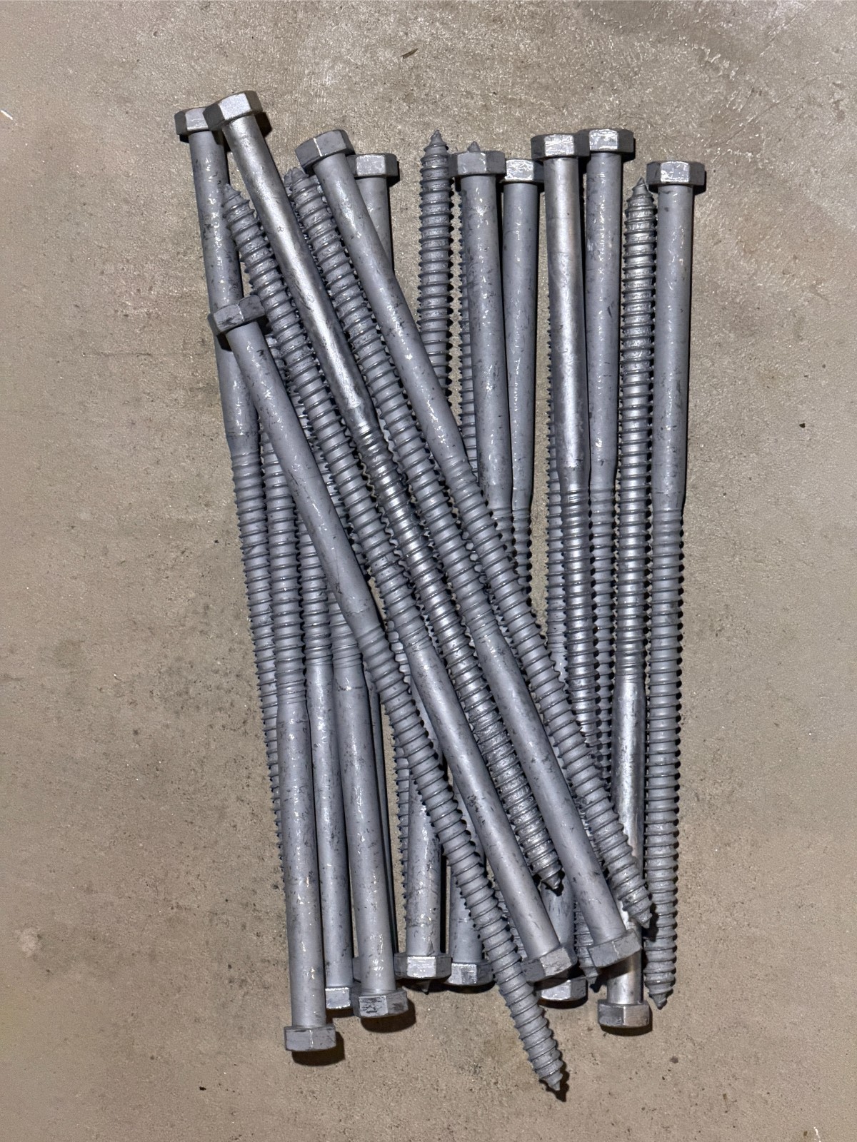 (20) Galvanized Hex Head 1/2 x 12″ Lag Bolts Wood Screws