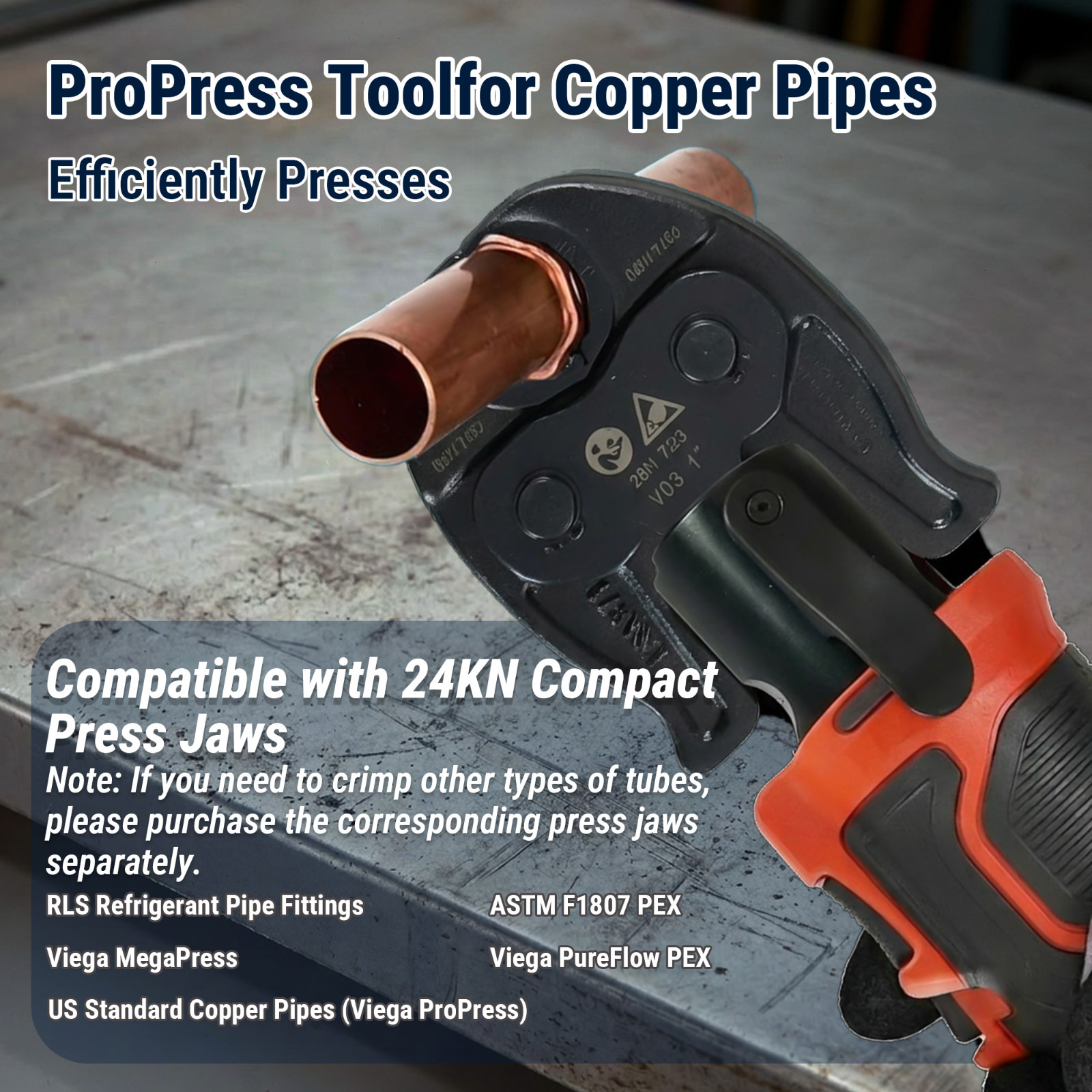 ProPress Mini Press Tool Kit, 18V Electric Pipe Crimping Tool for 1/2″, 3/4″, 1″