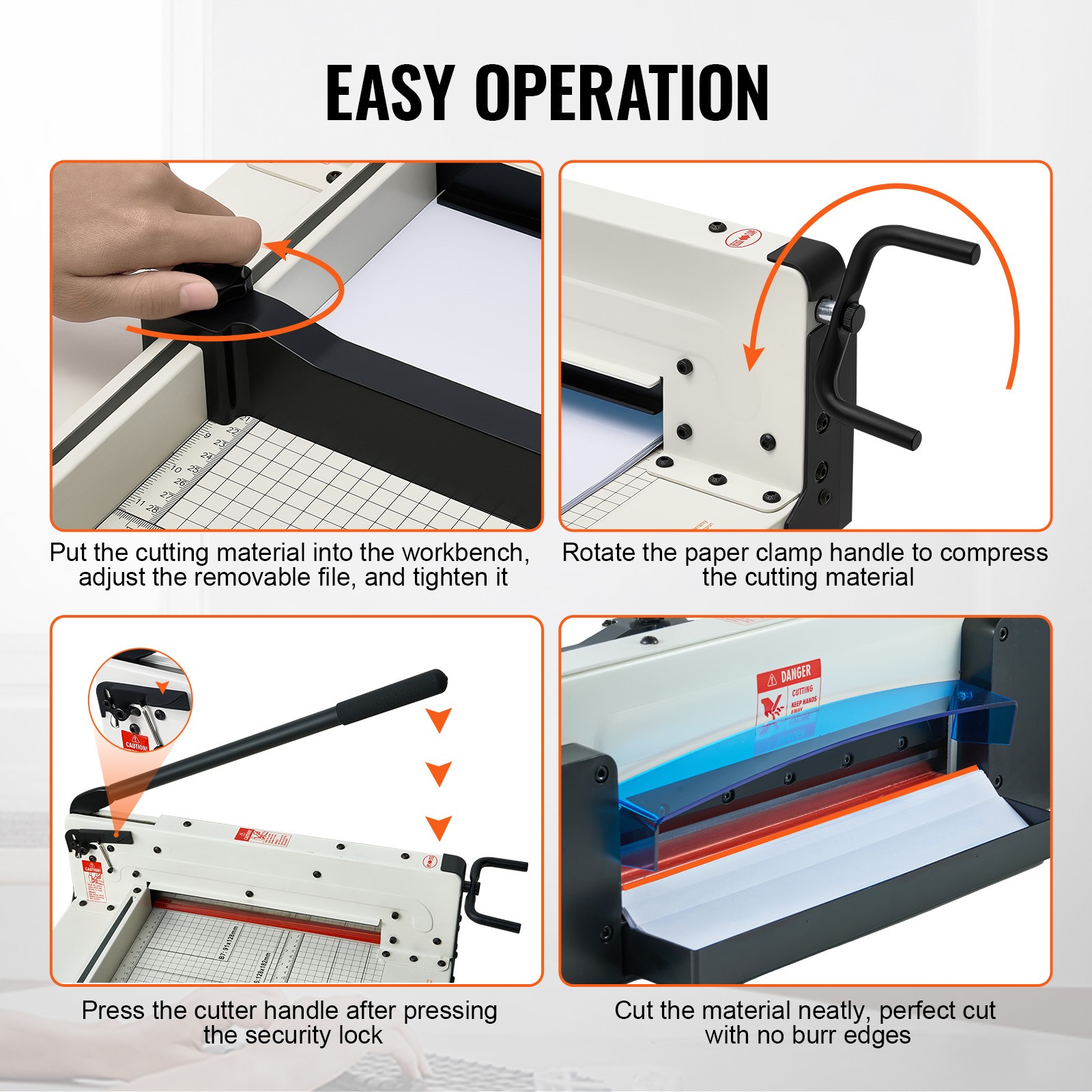 Paper Cutter 12″ A4 Guillotine Paper Trimmer 400 Sheet Capacity Metal Base