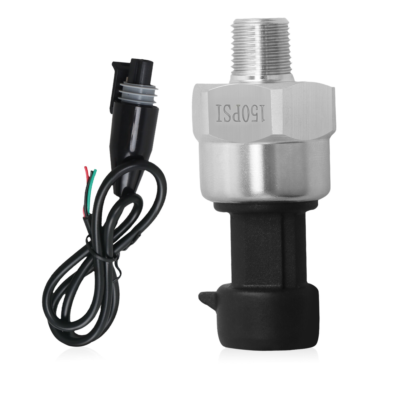 150PSI Stainless Steel Pressure Transmitter + Wiring for Gas Water Air
